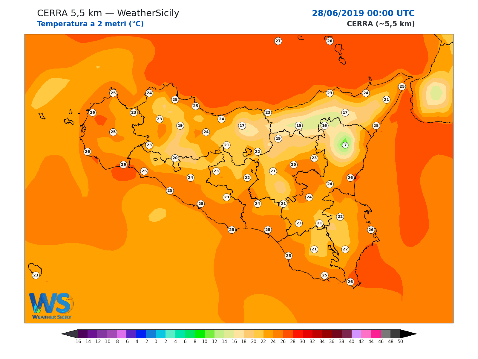 Temperatura a 2 metri · 2019062800
