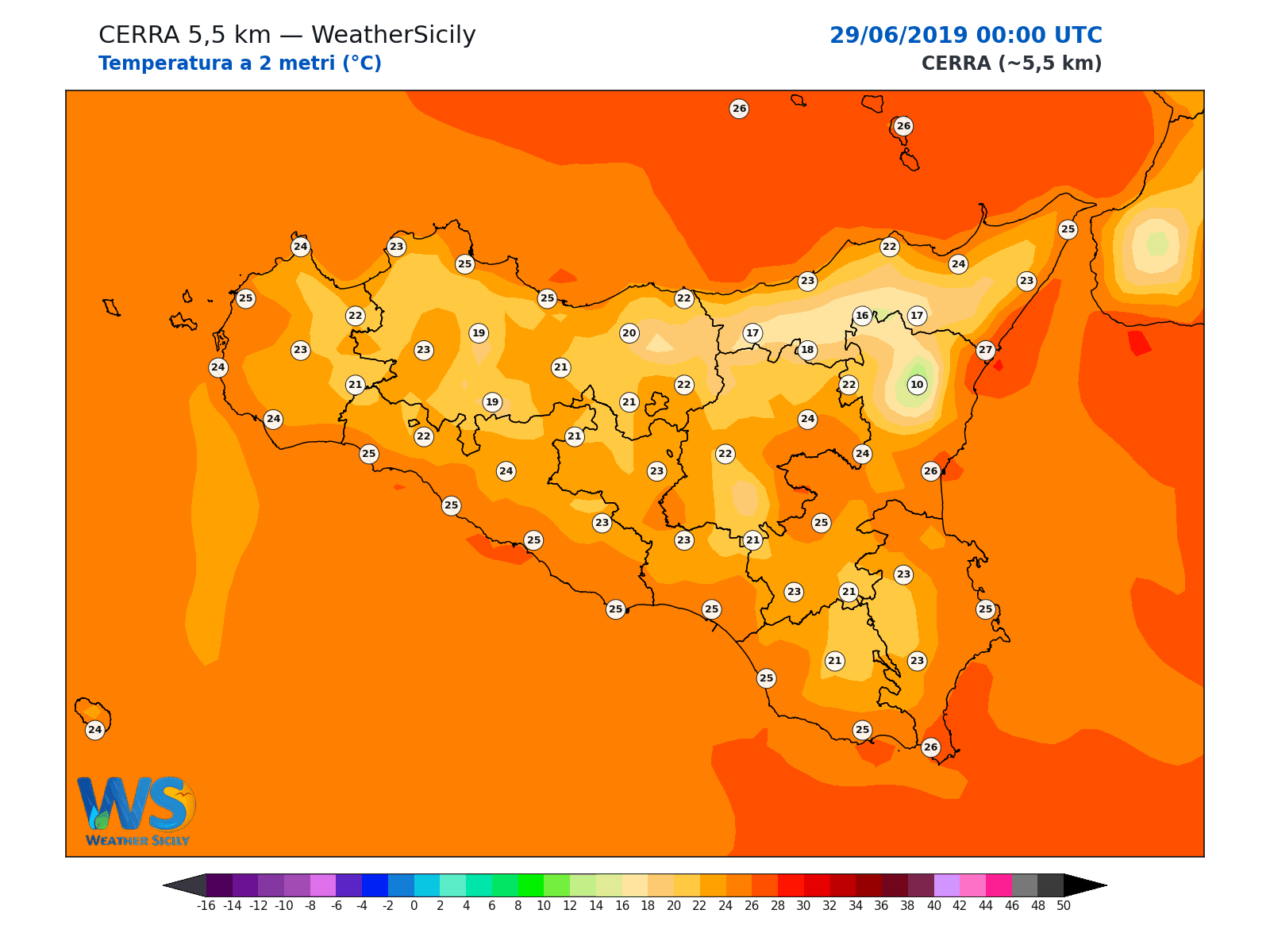 Temperatura a 2 metri · 2019062900