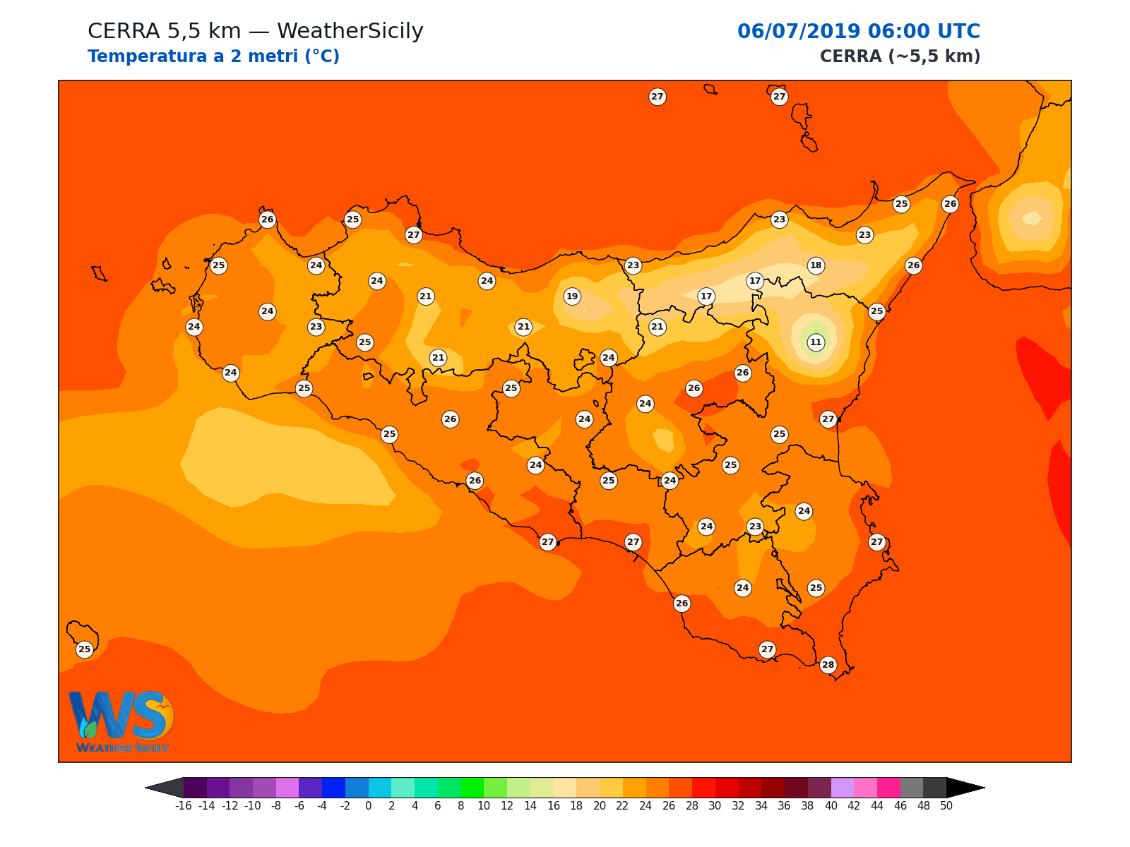 Temperatura a 2 metri · 2019070606