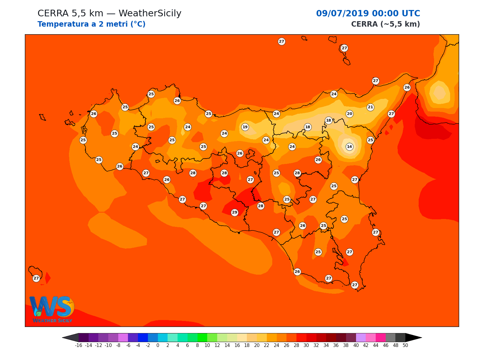 Temperatura a 2 metri · 2019070900