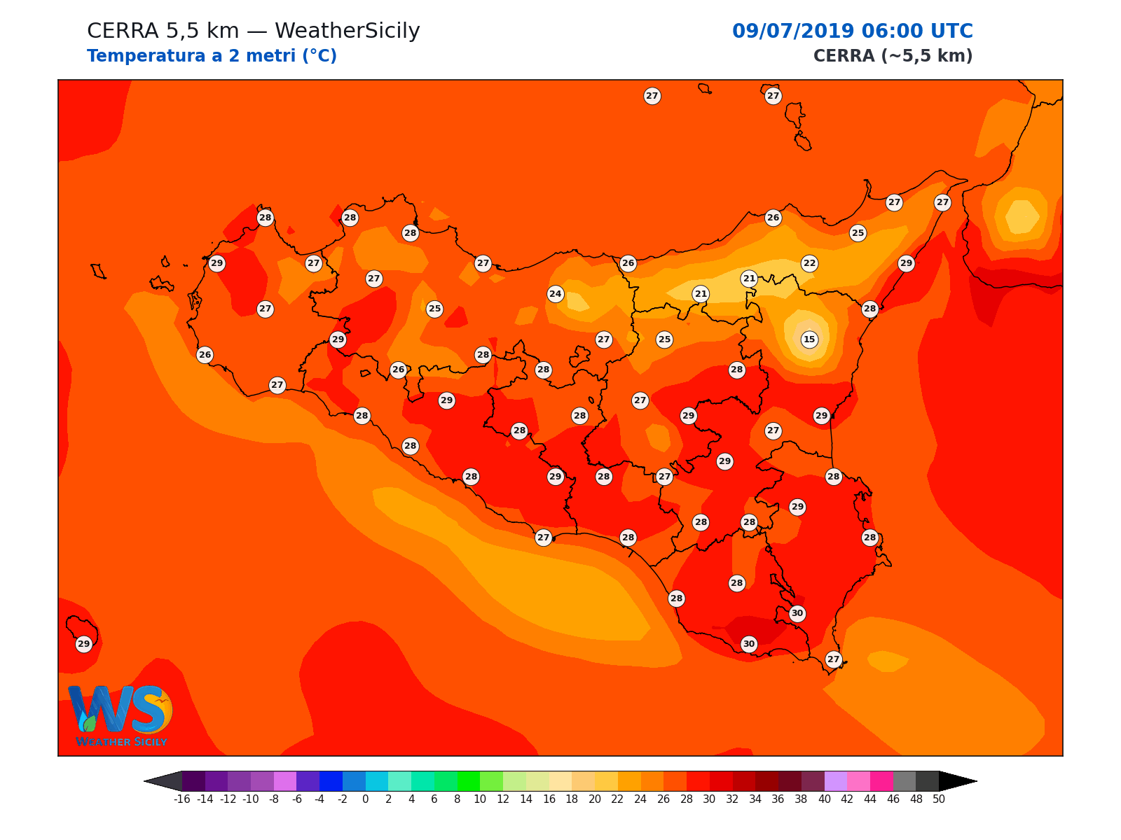 Temperatura a 2 metri · 2019070906