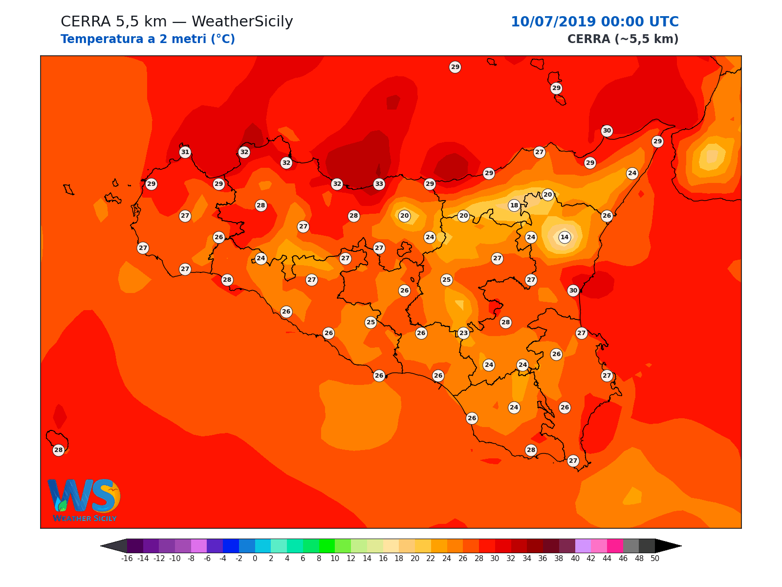 Temperatura a 2 metri · 2019071000