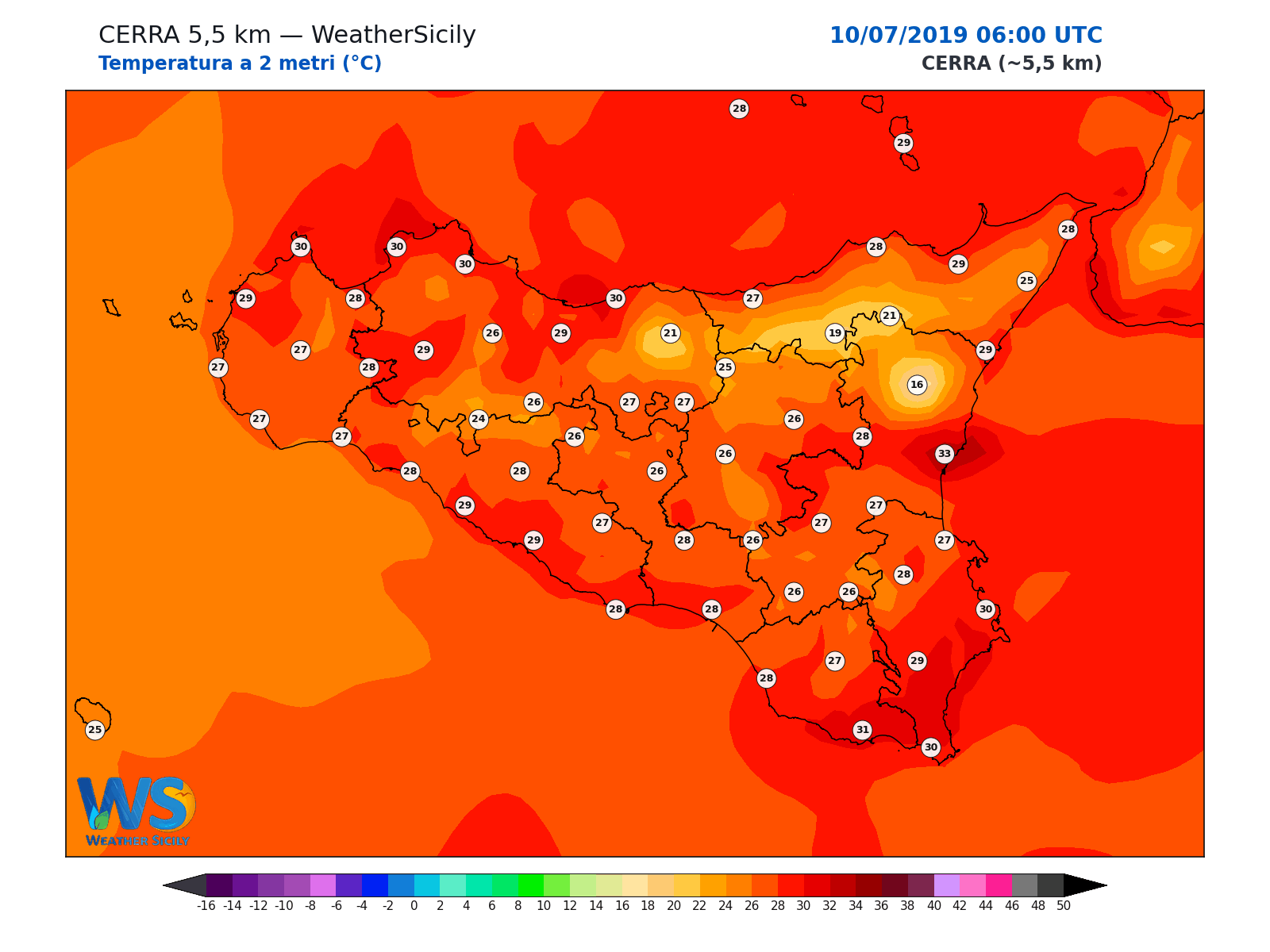 Temperatura a 2 metri · 2019071006