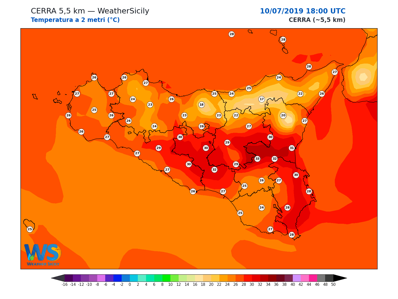 Temperatura a 2 metri · 2019071018