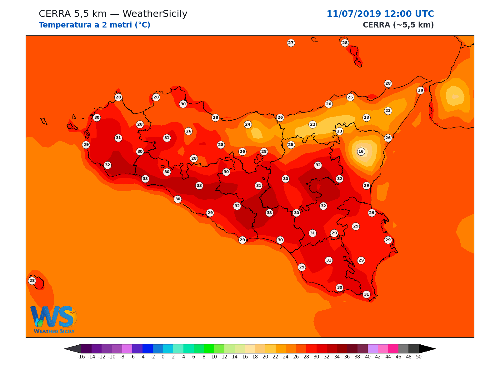Temperatura a 2 metri · 2019071112