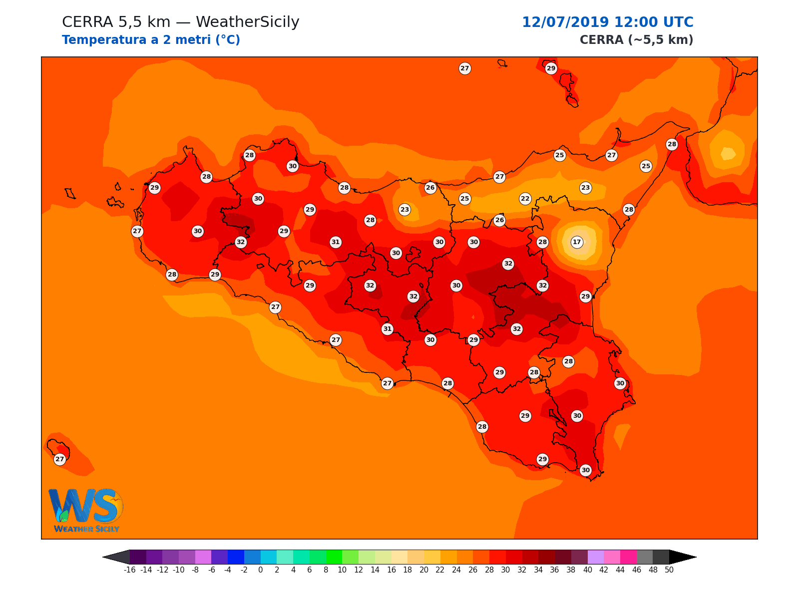 Temperatura a 2 metri · 2019071212