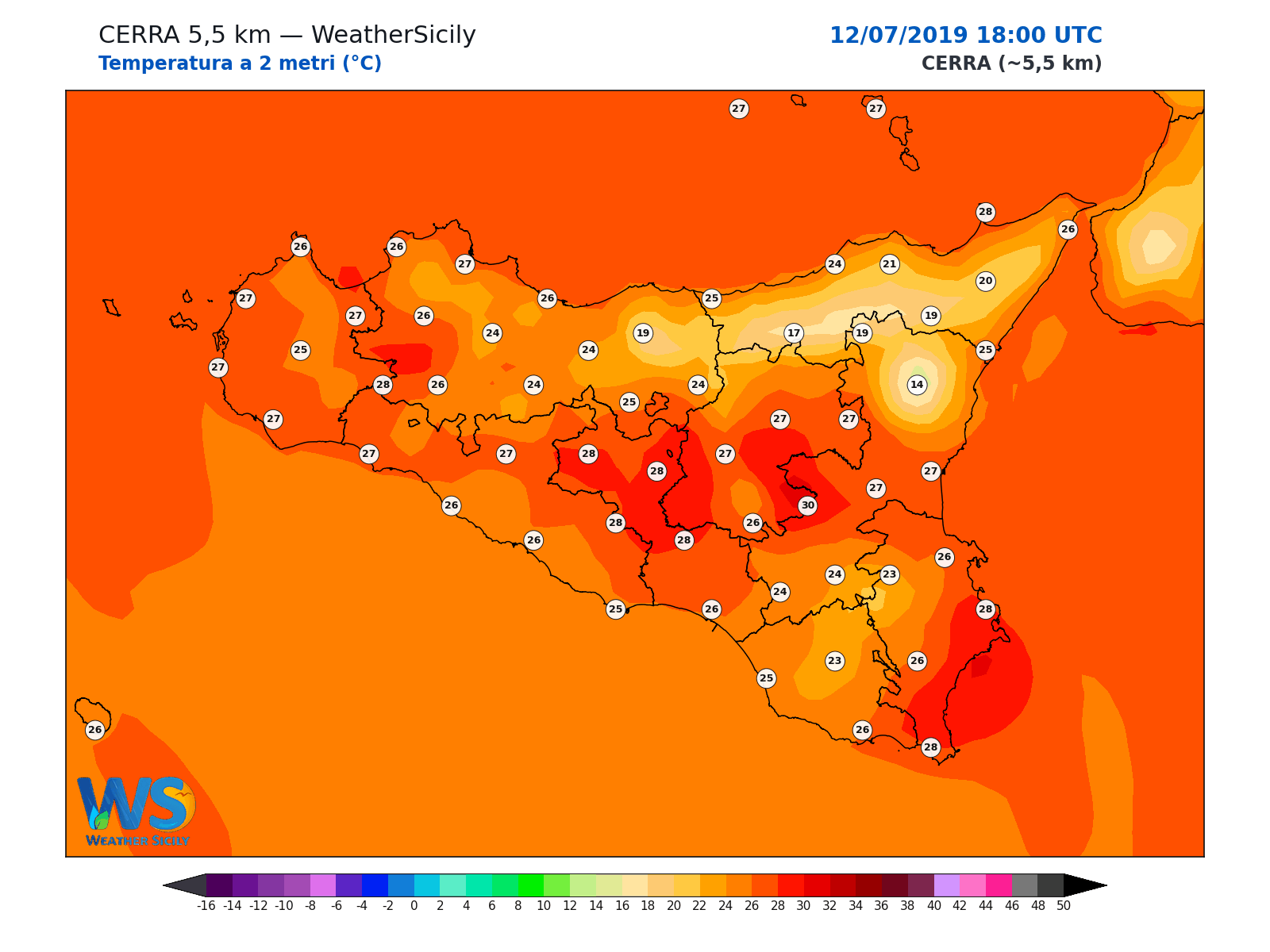 Temperatura a 2 metri · 2019071218