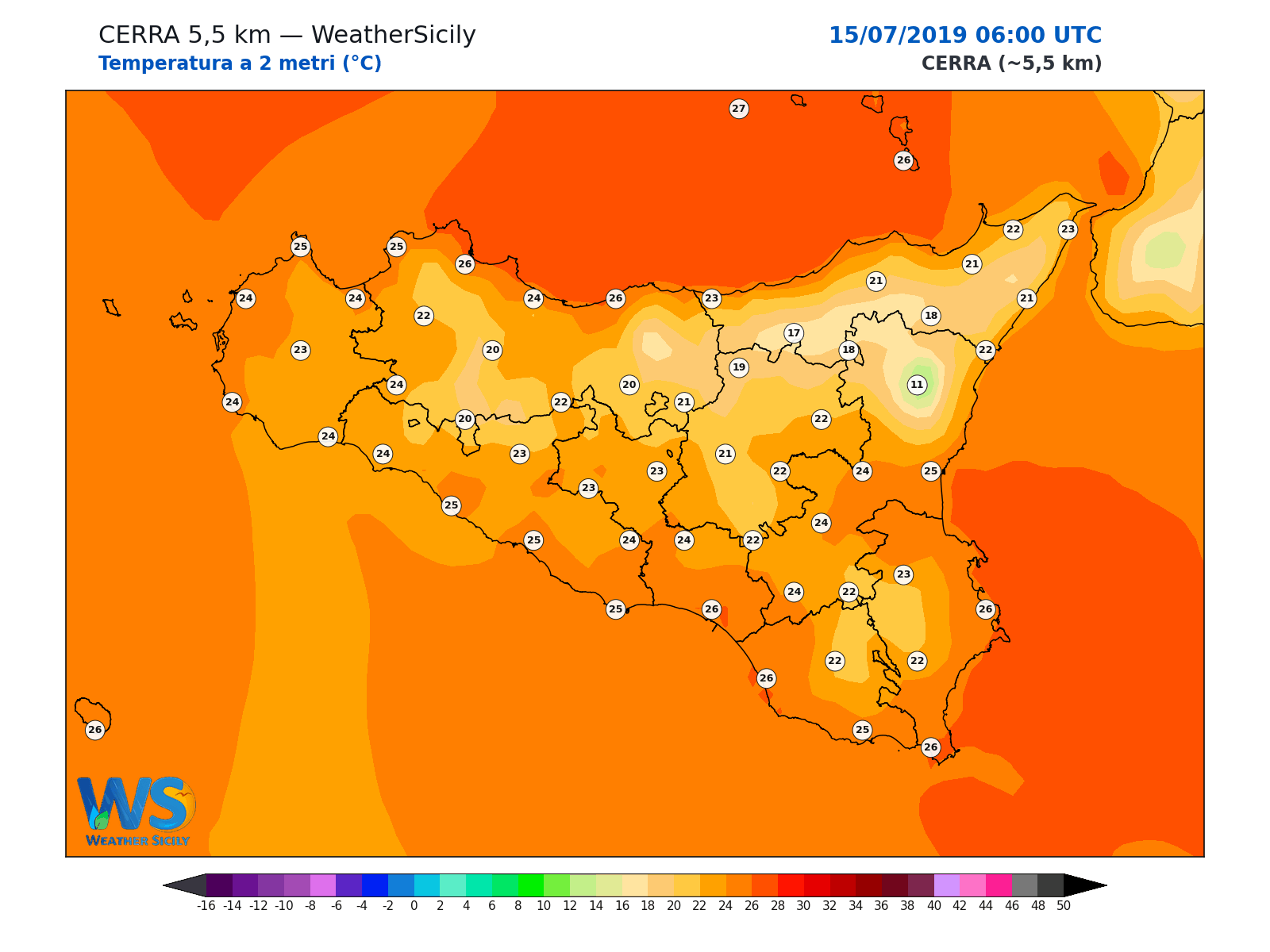 Temperatura a 2 metri · 2019071506