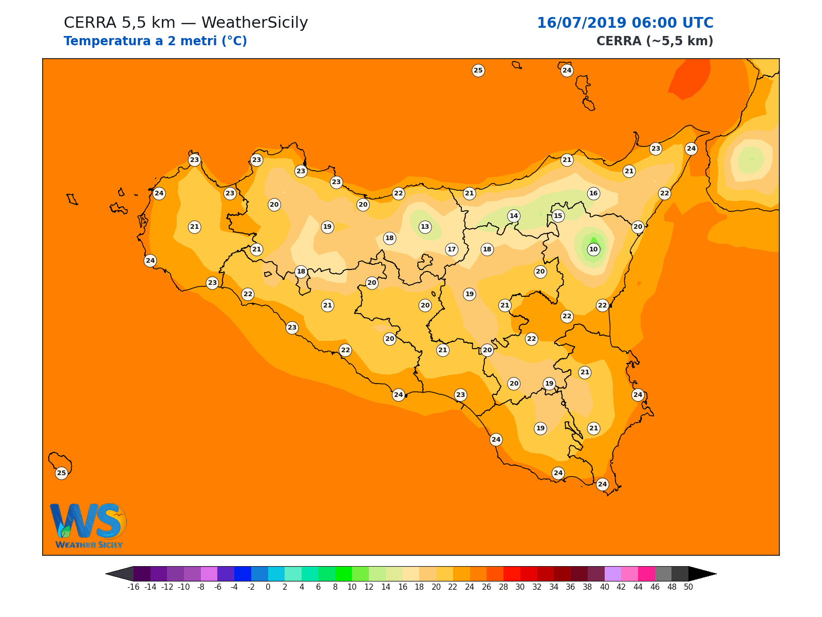Temperatura a 2 metri · 2019071606