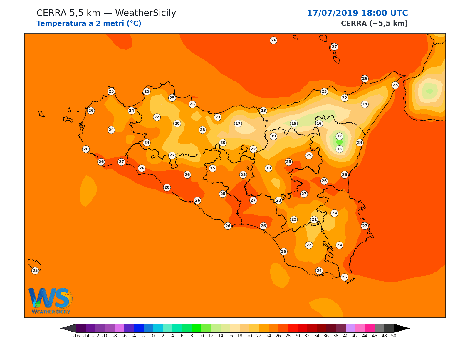 Temperatura a 2 metri · 2019071718