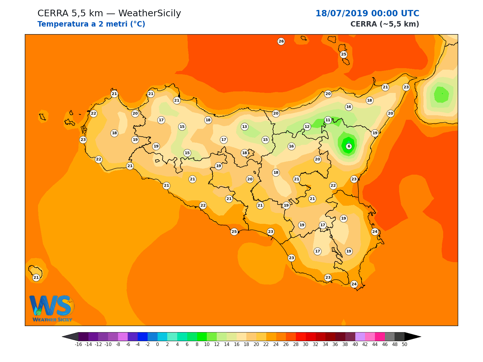 Temperatura a 2 metri · 2019071800