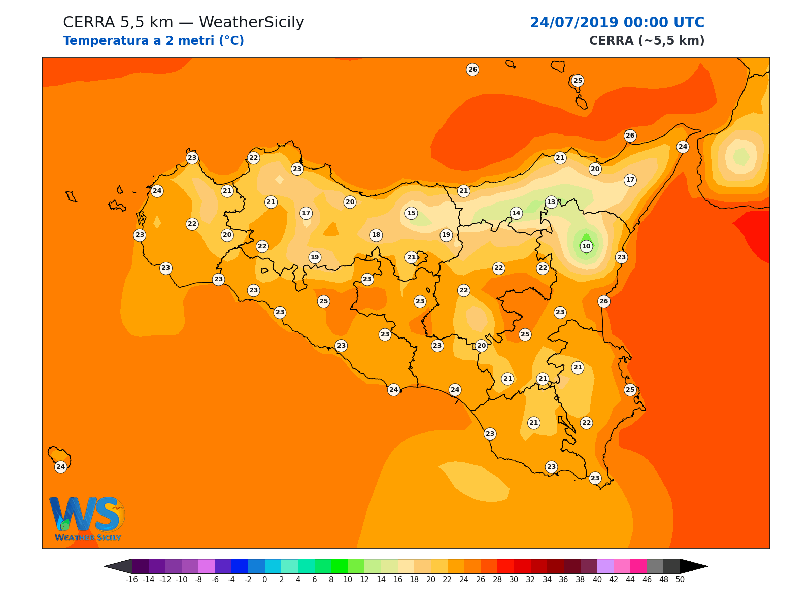 Temperatura a 2 metri · 2019072400
