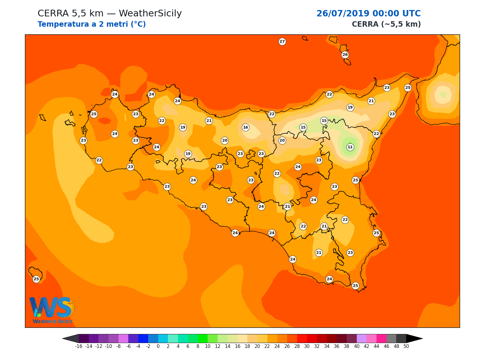 Temperatura a 2 metri · 2019072600