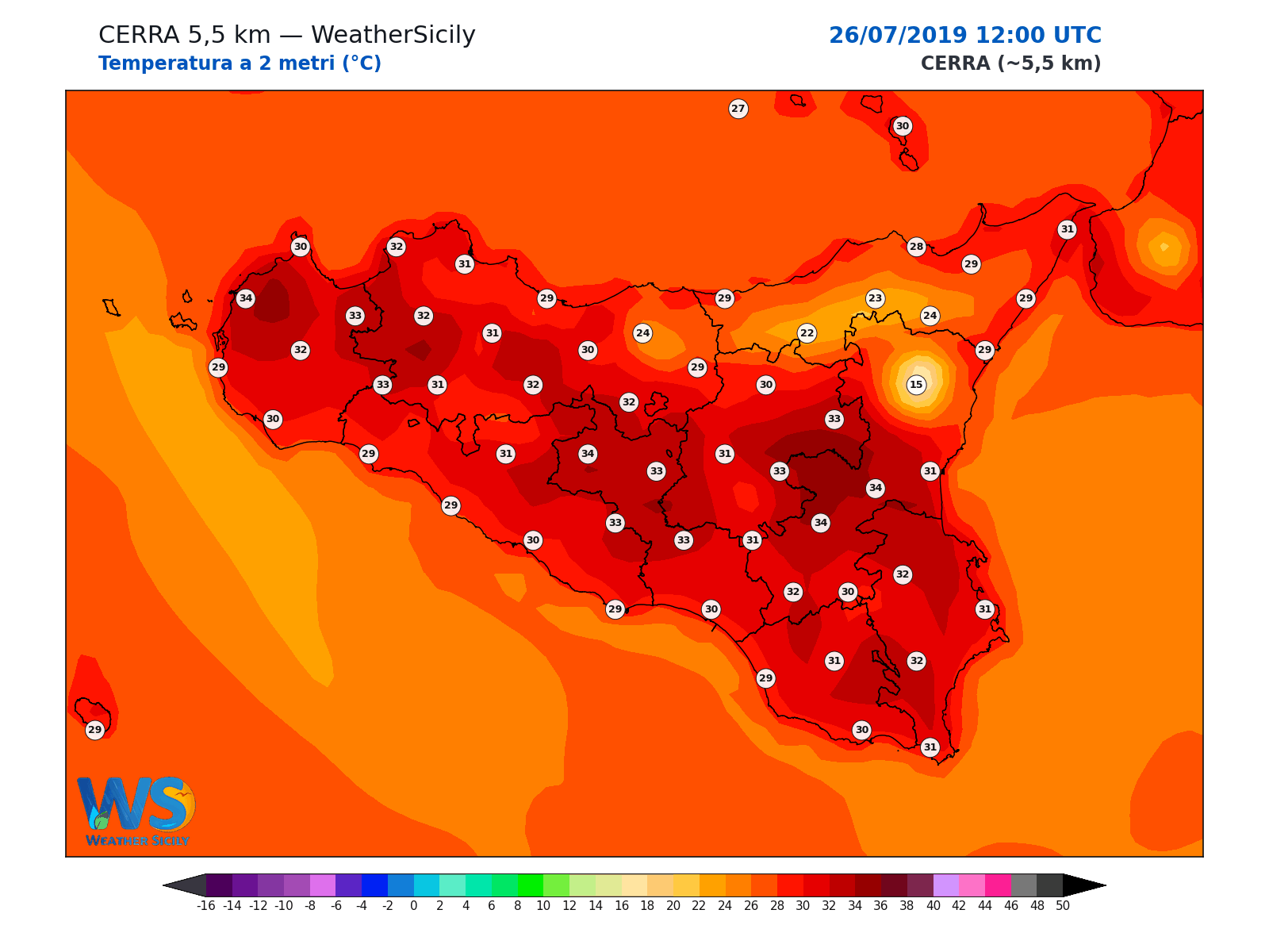 Temperatura a 2 metri · 2019072612