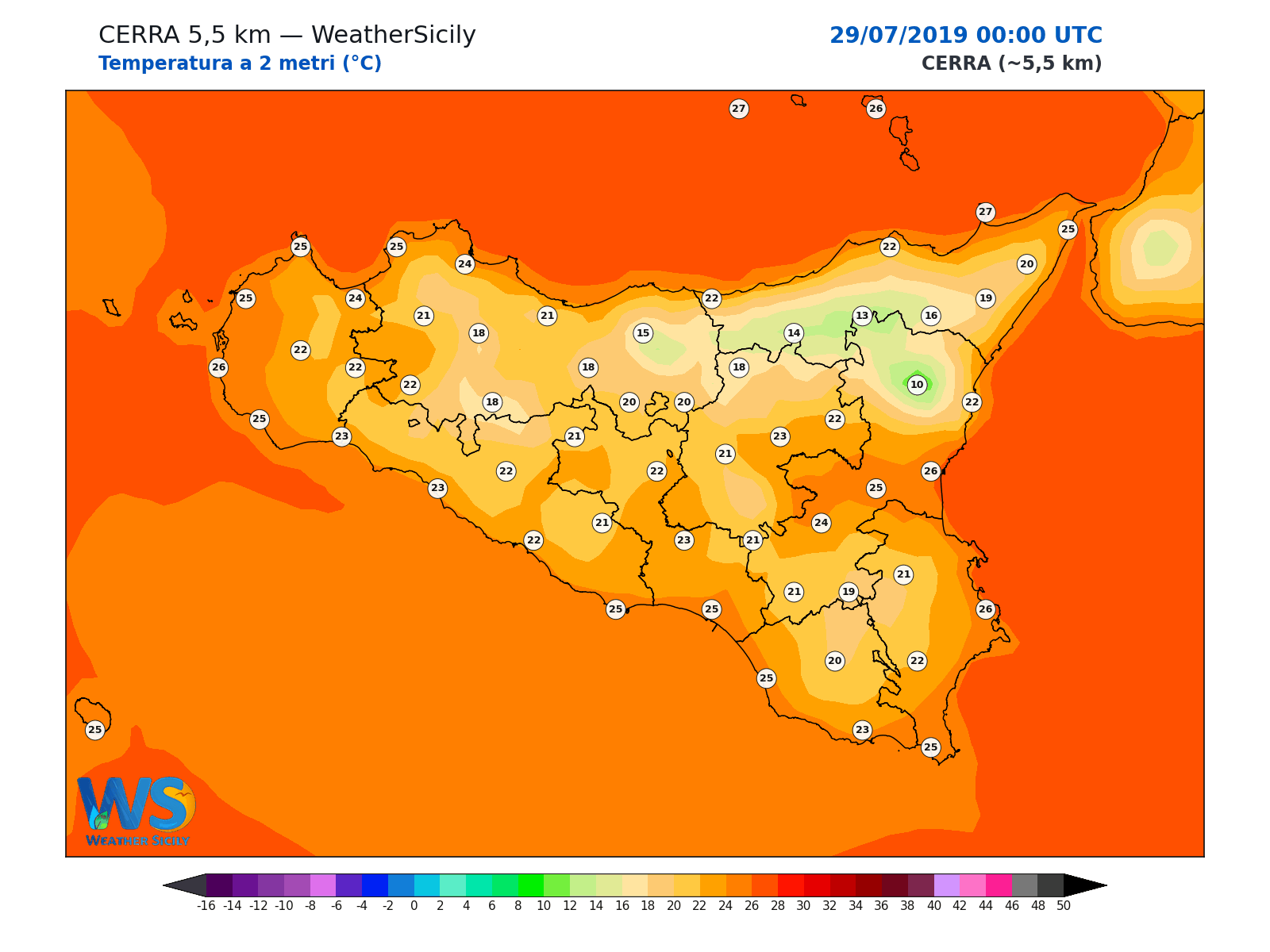 Temperatura a 2 metri · 2019072900