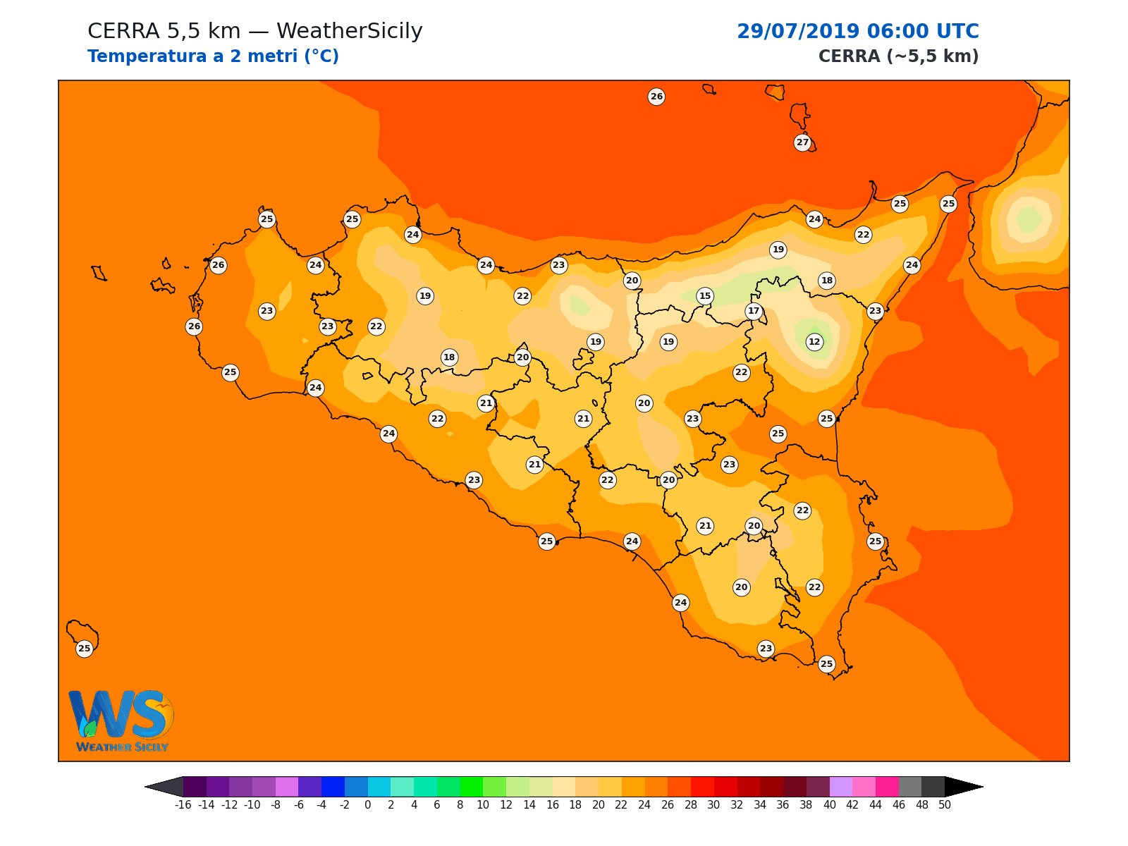 Temperatura a 2 metri · 2019072906