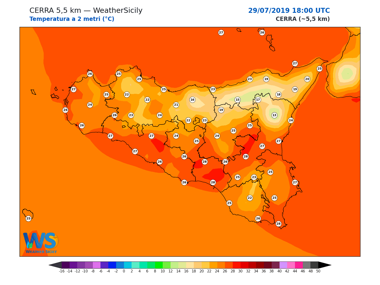 Temperatura a 2 metri · 2019072918