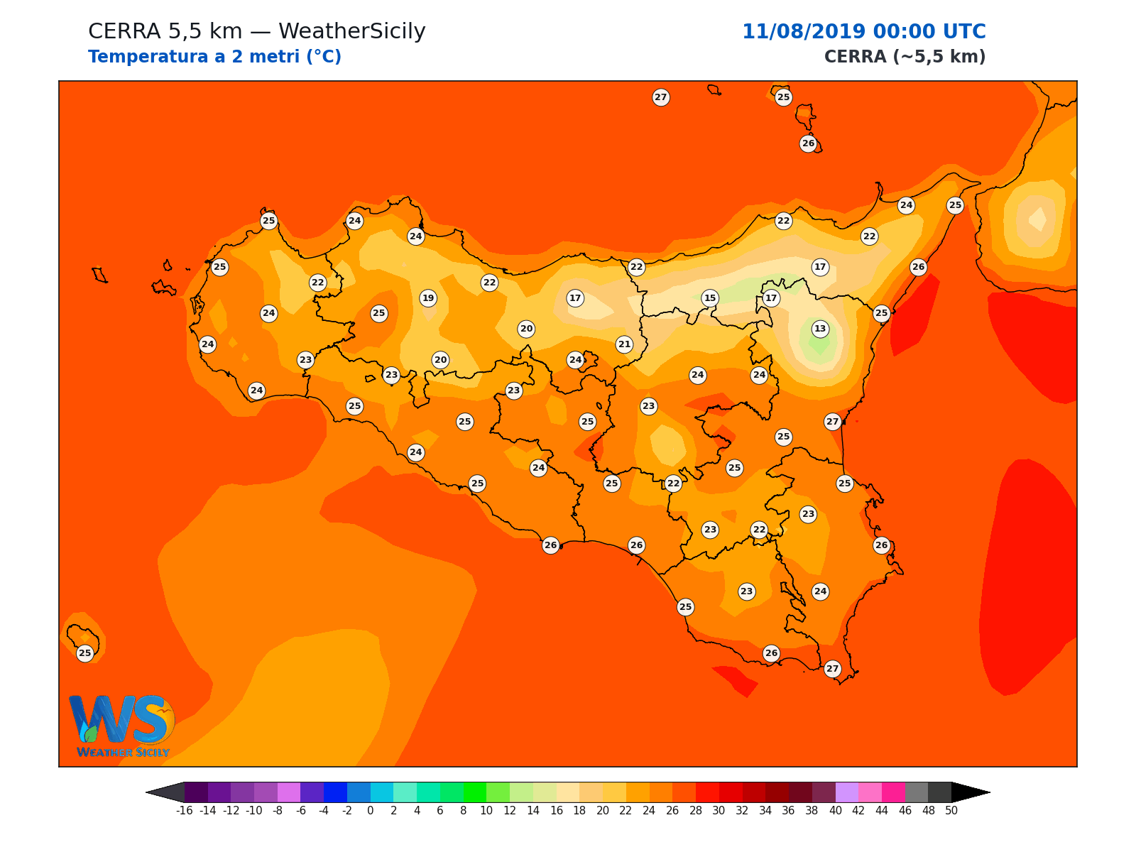 Temperatura a 2 metri · 2019081100