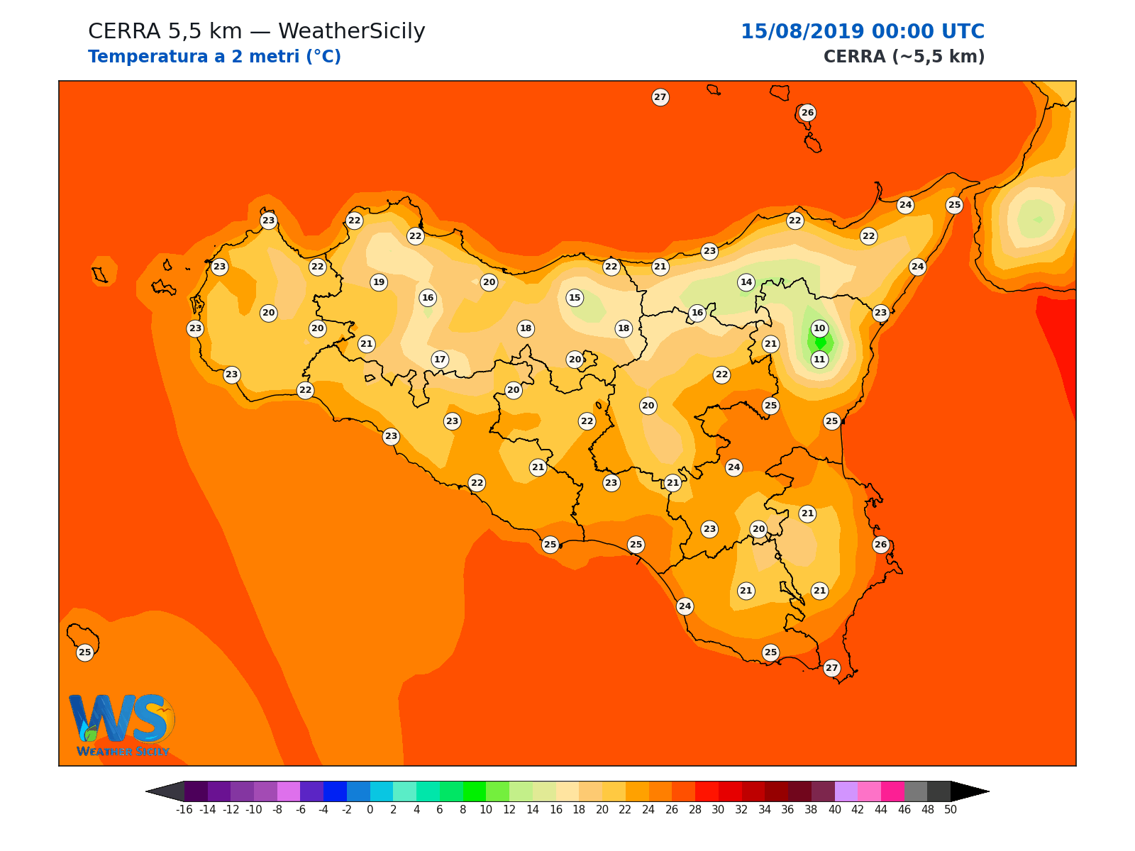 Temperatura a 2 metri · 2019081500