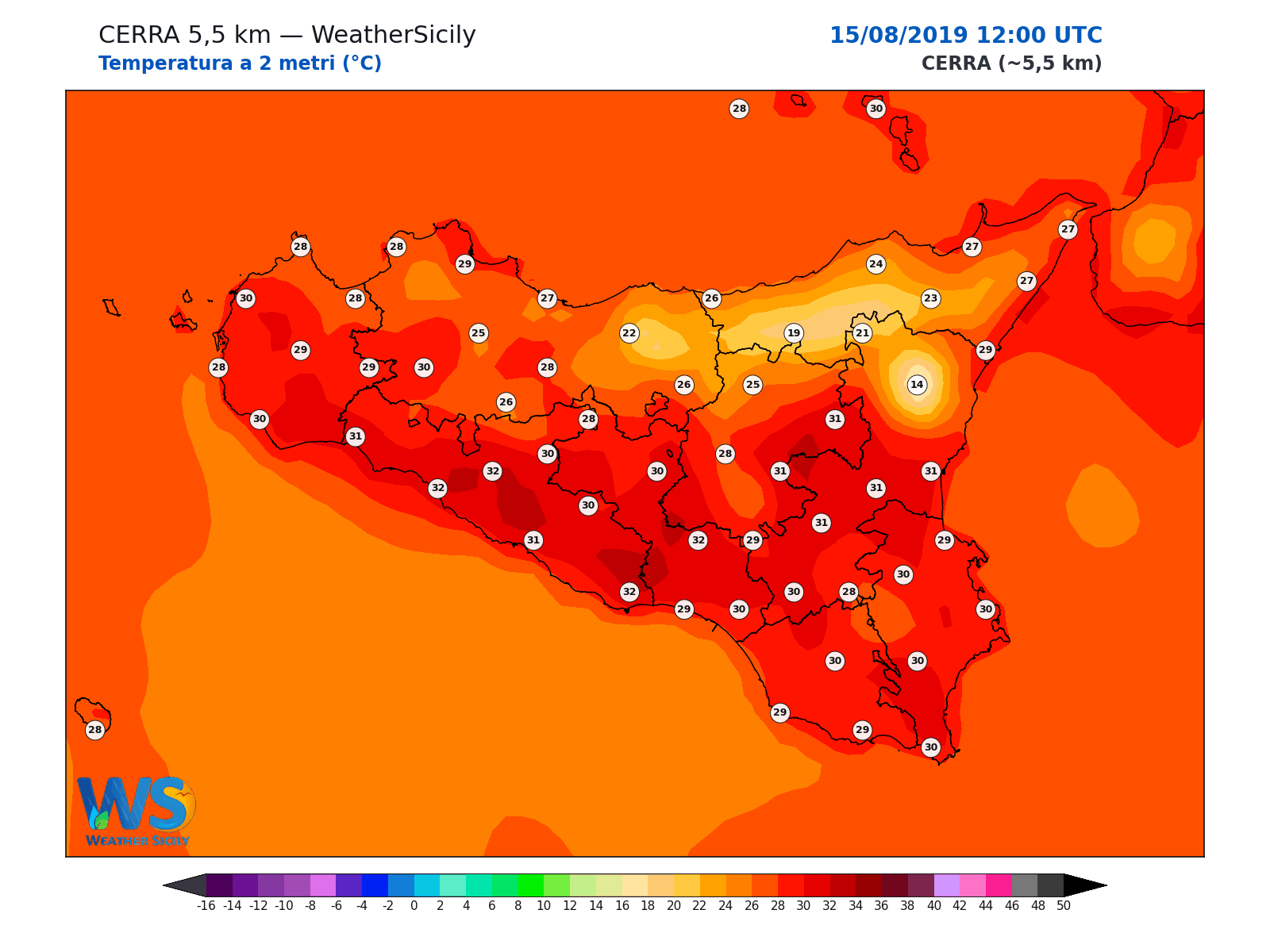 Temperatura a 2 metri · 2019081512