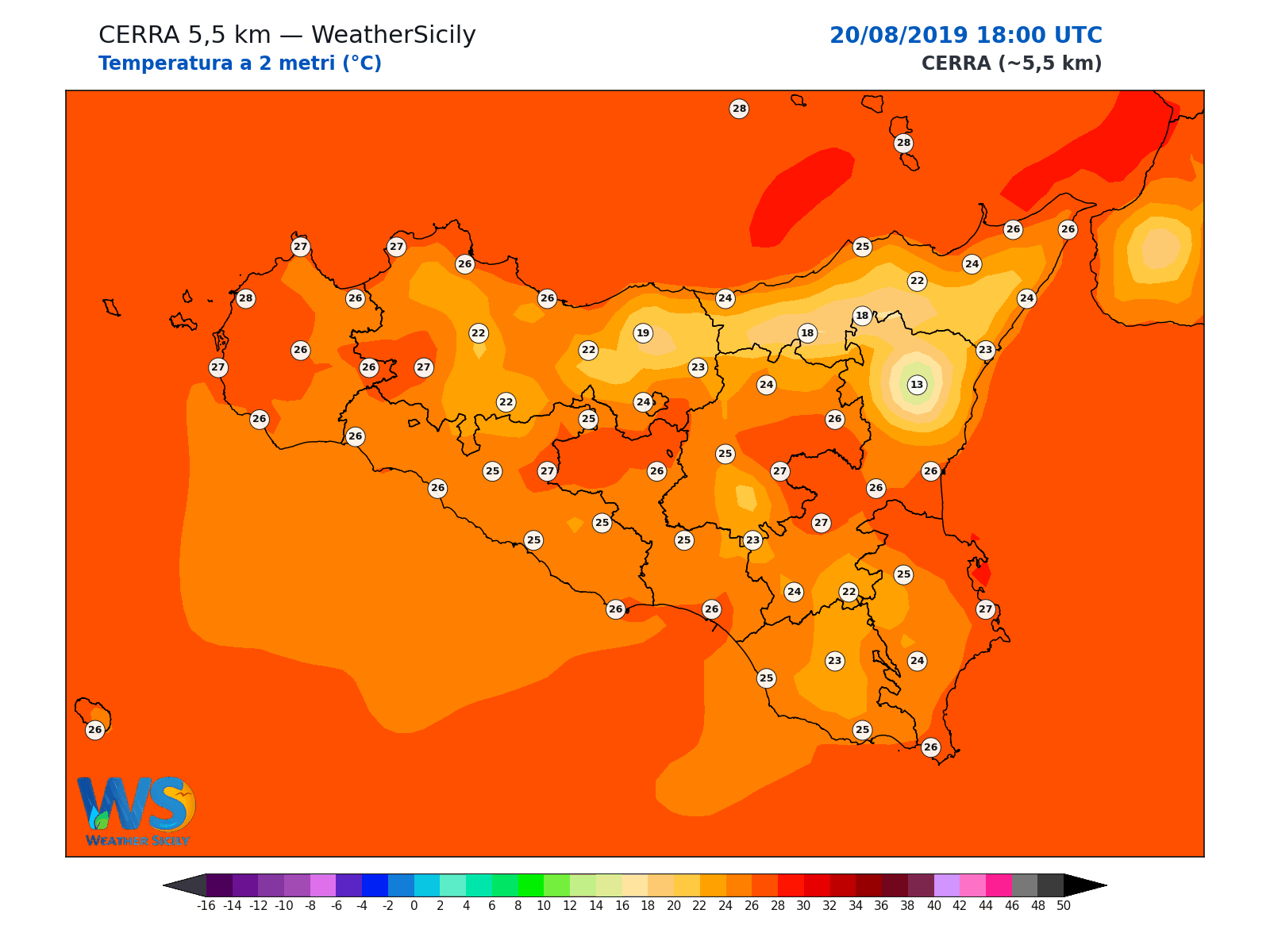 Temperatura a 2 metri · 2019082018