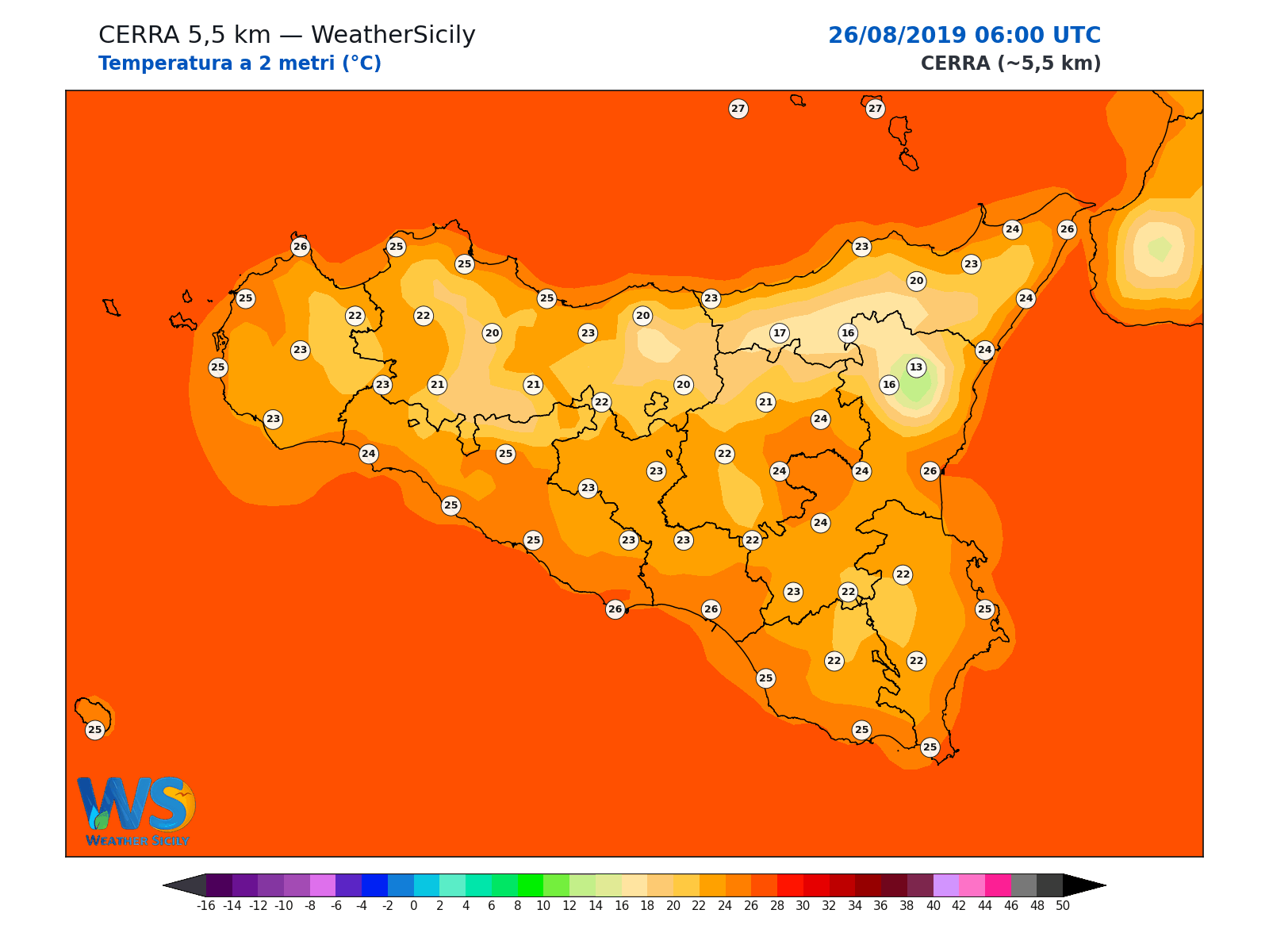 Temperatura a 2 metri · 2019082606