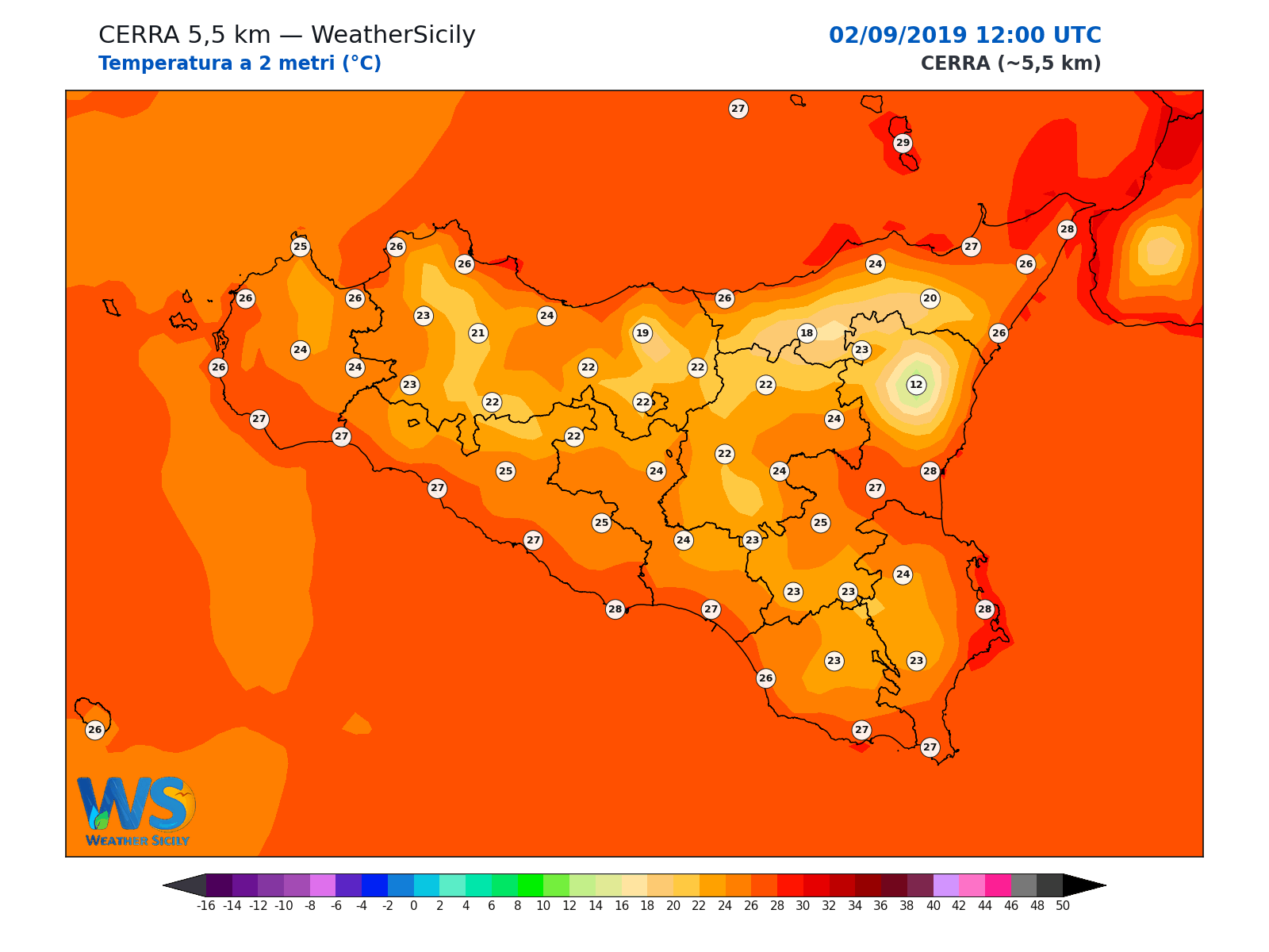 Temperatura a 2 metri · 2019090212