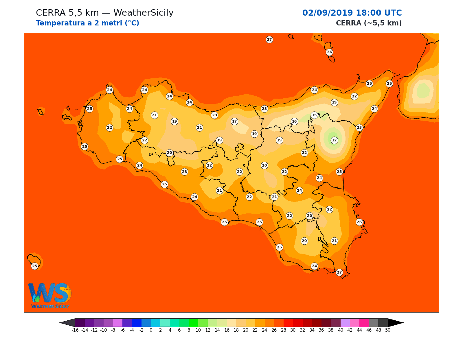 Temperatura a 2 metri · 2019090218