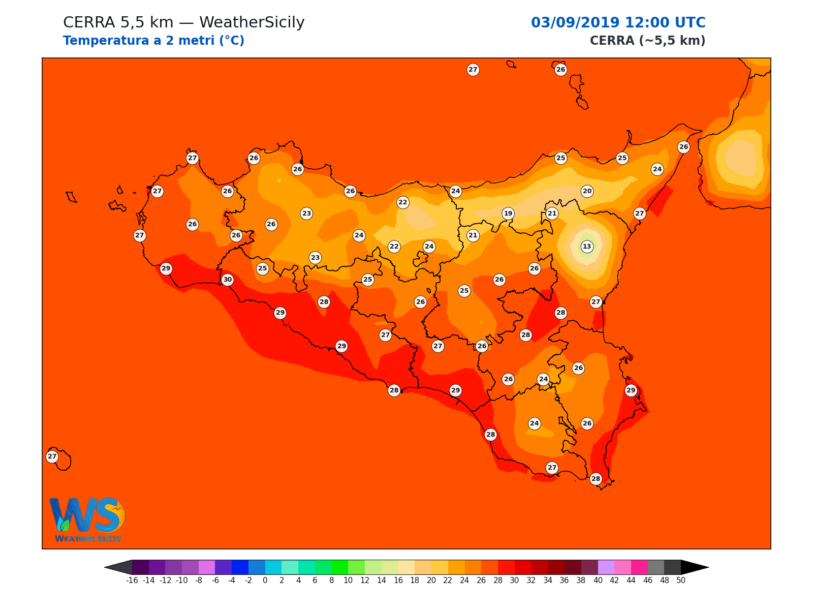 Temperatura a 2 metri · 2019090312
