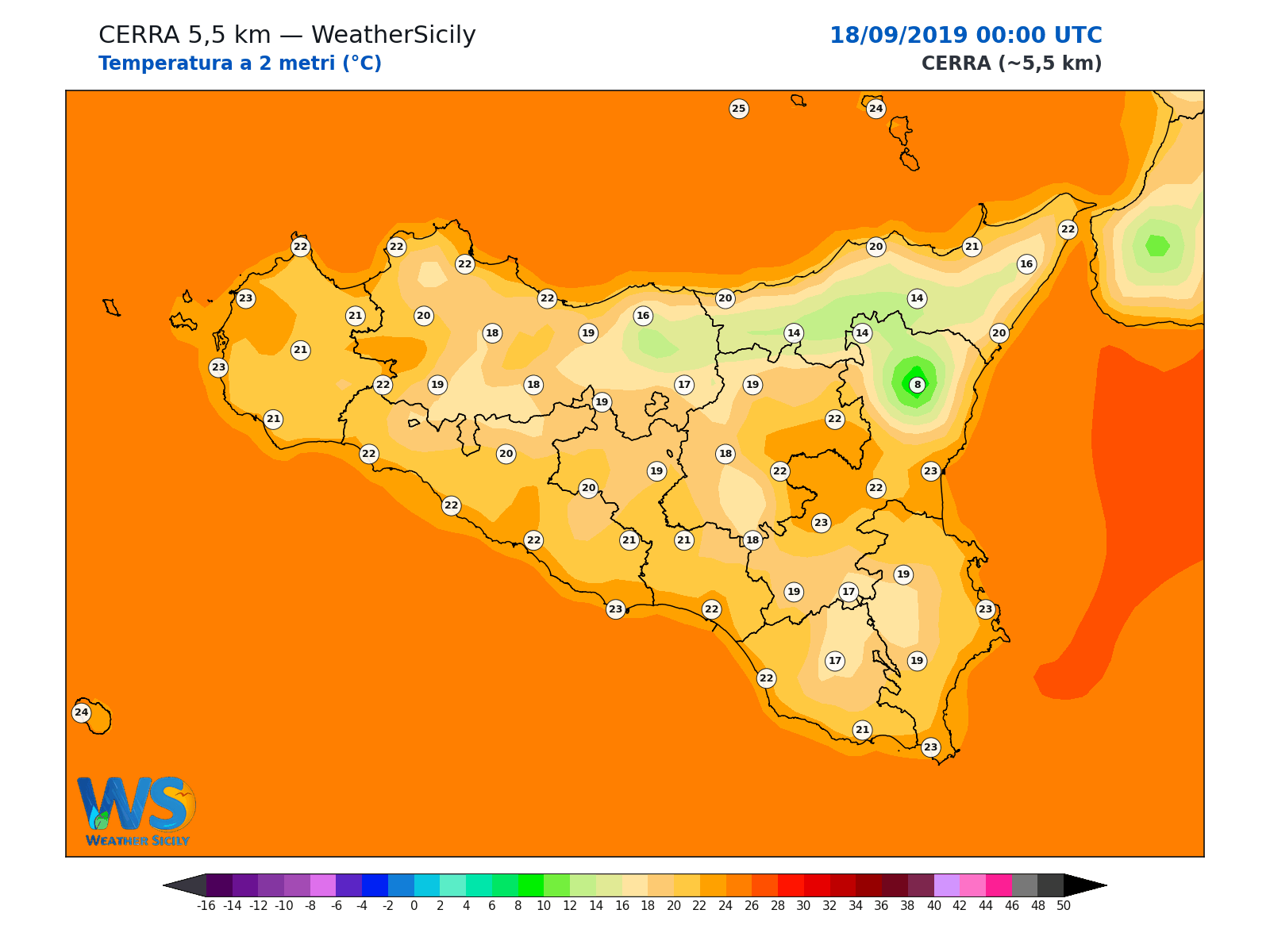 Temperatura a 2 metri · 2019091800