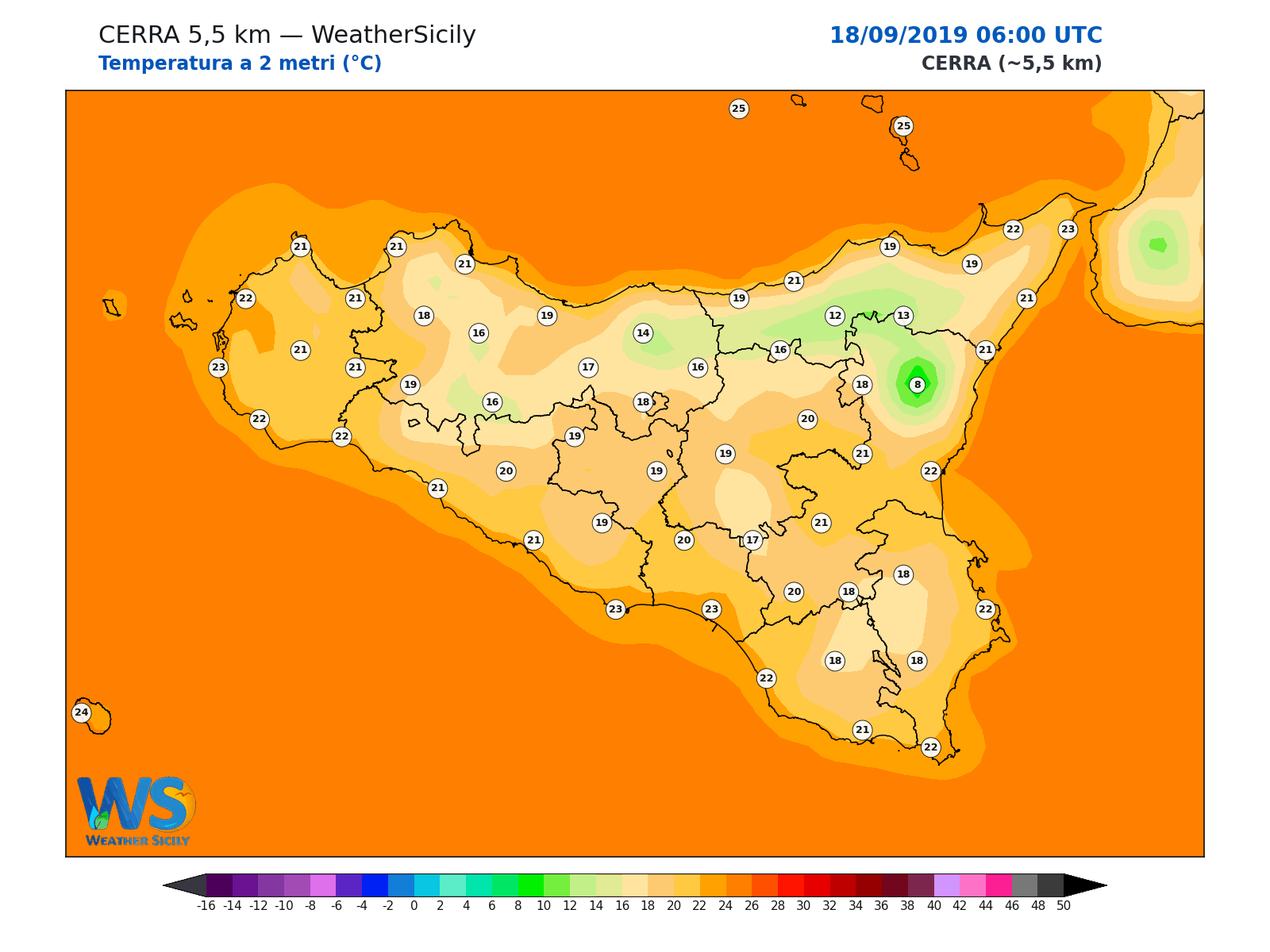 Temperatura a 2 metri · 2019091806