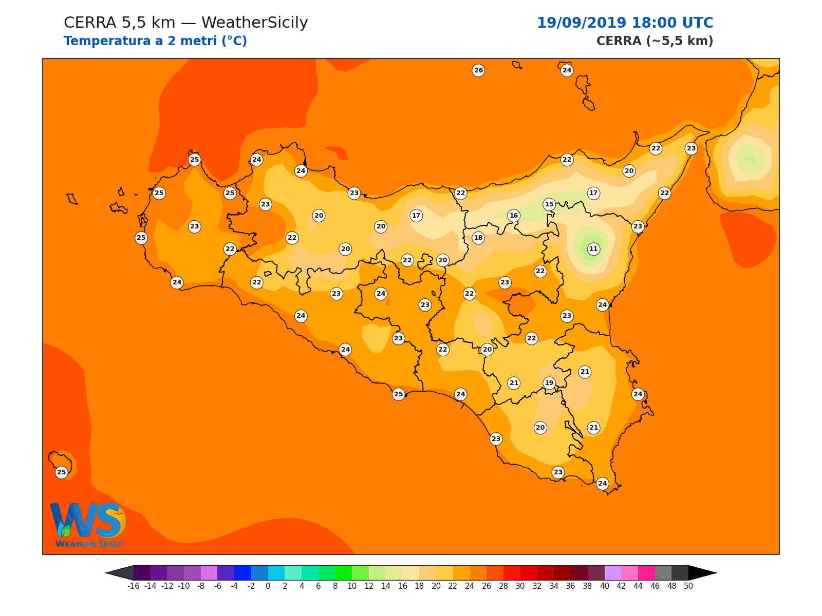 Temperatura a 2 metri · 2019091918