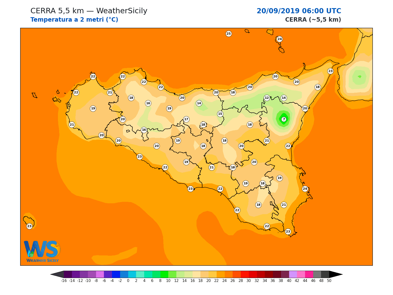 Temperatura a 2 metri · 2019092006