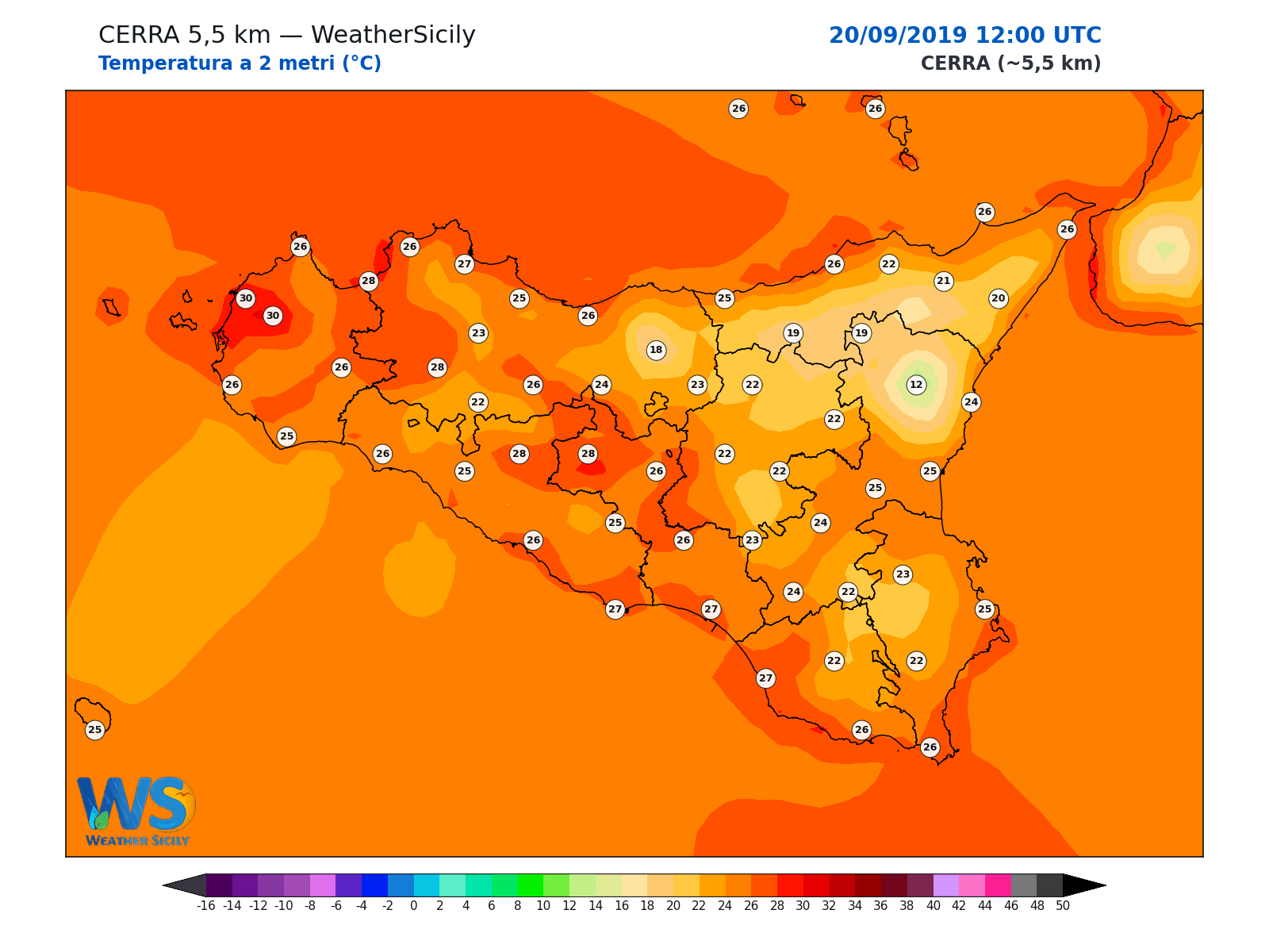 Temperatura a 2 metri · 2019092012