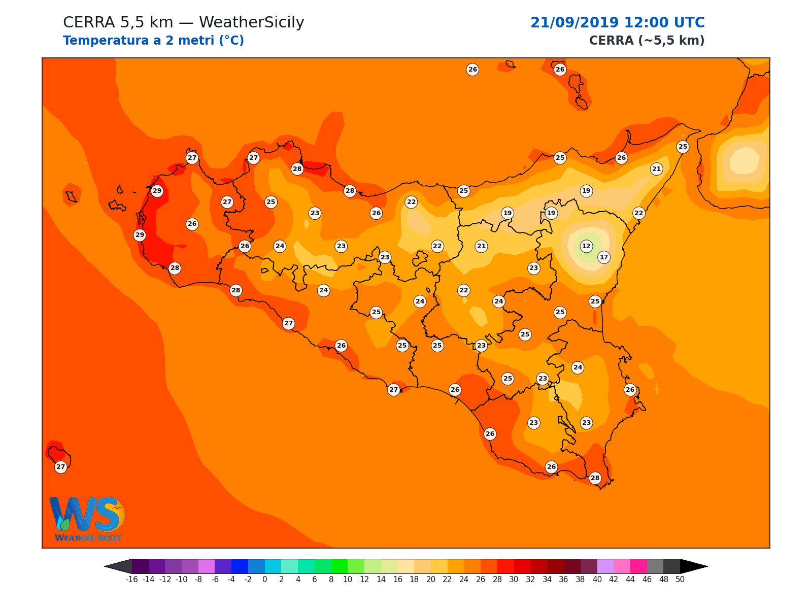 Temperatura a 2 metri · 2019092112