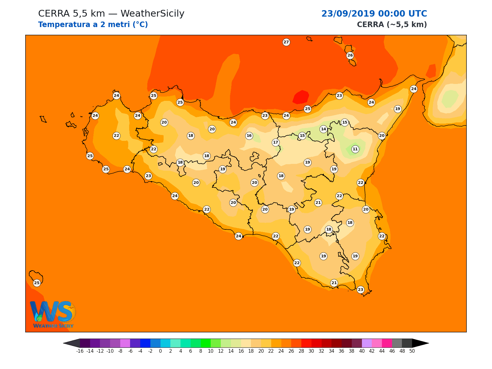 Temperatura a 2 metri · 2019092300