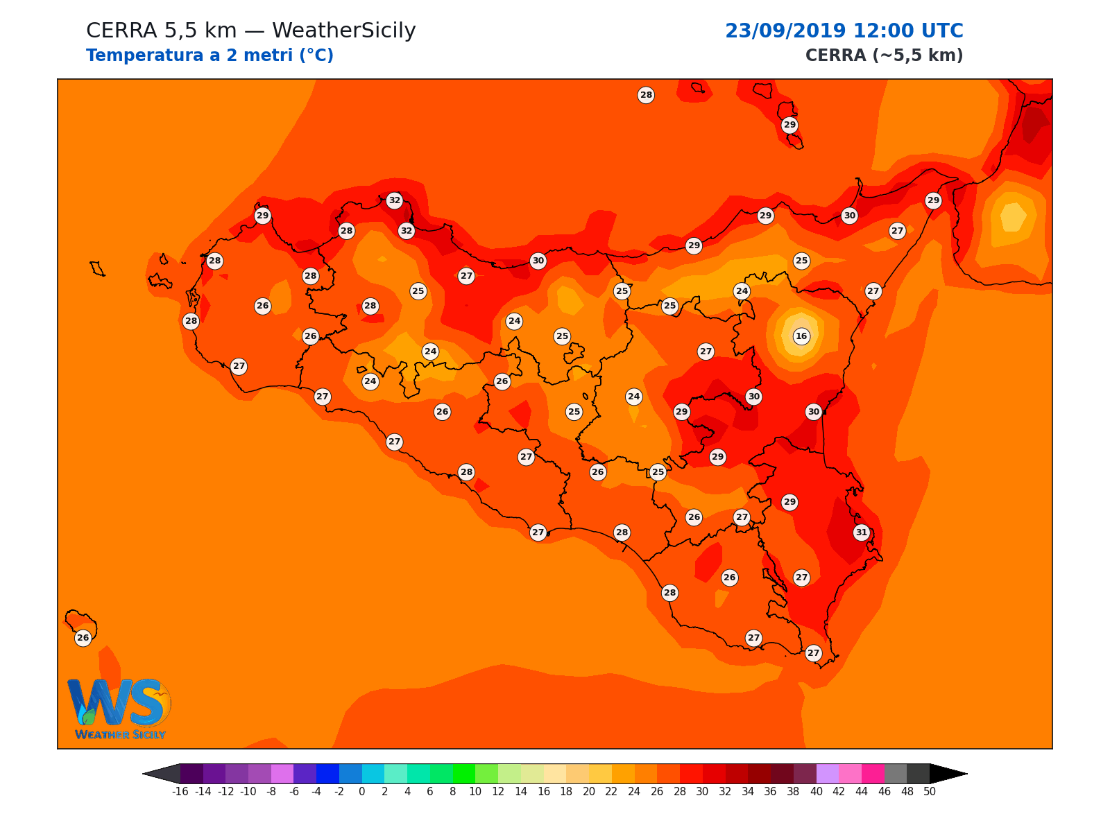 Temperatura a 2 metri · 2019092312