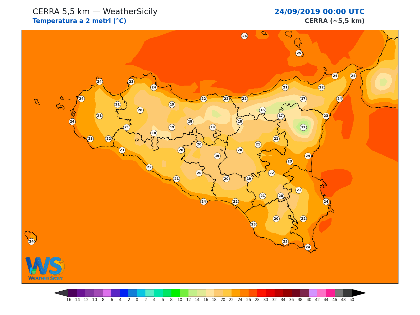 Temperatura a 2 metri · 2019092400