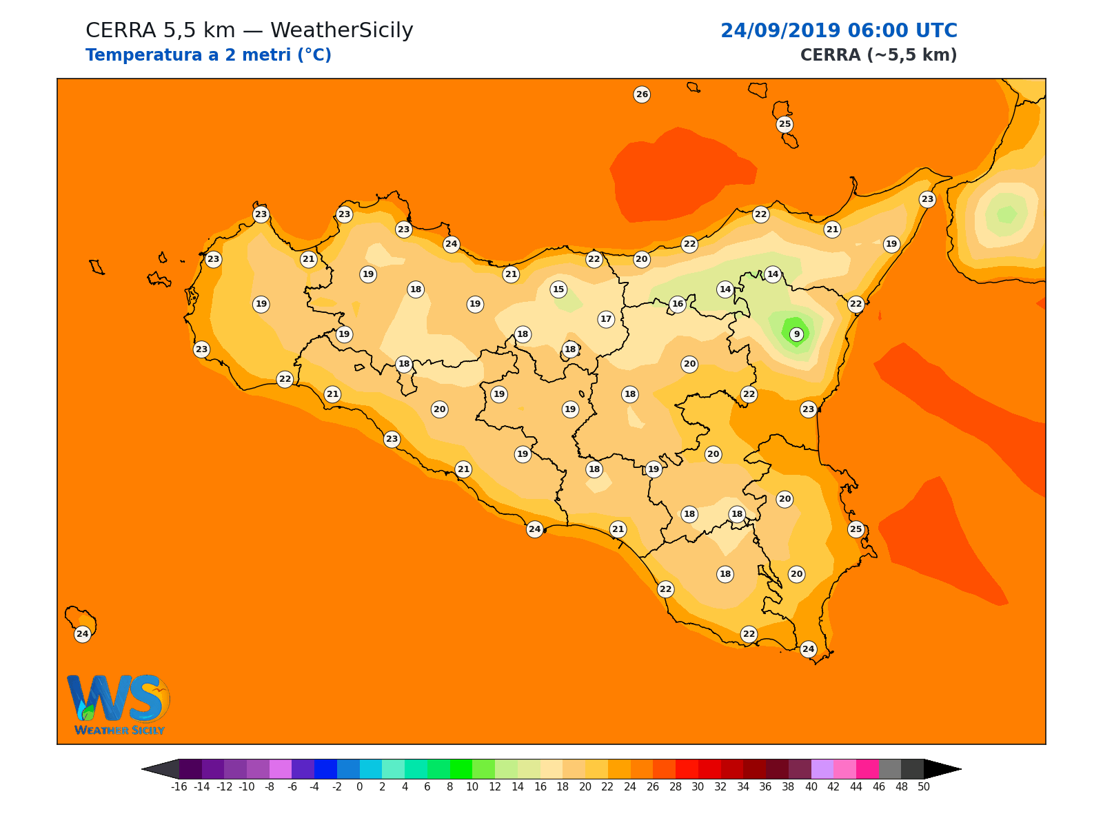 Temperatura a 2 metri · 2019092406