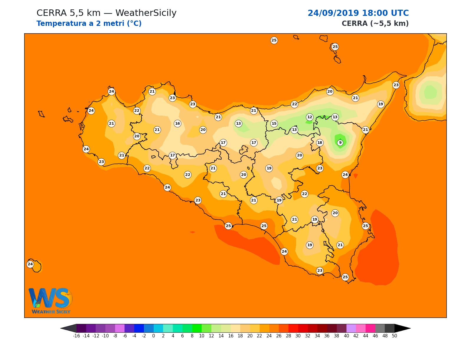 Temperatura a 2 metri · 2019092418