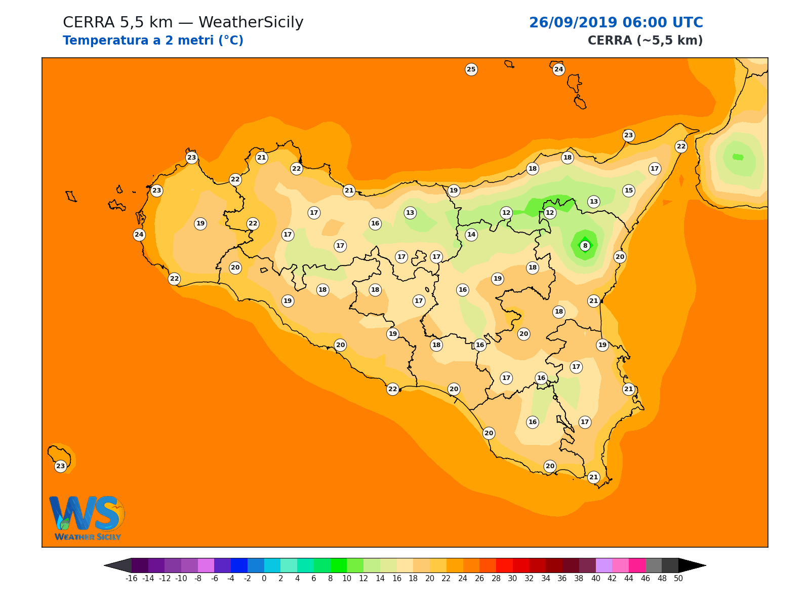 Temperatura a 2 metri · 2019092606