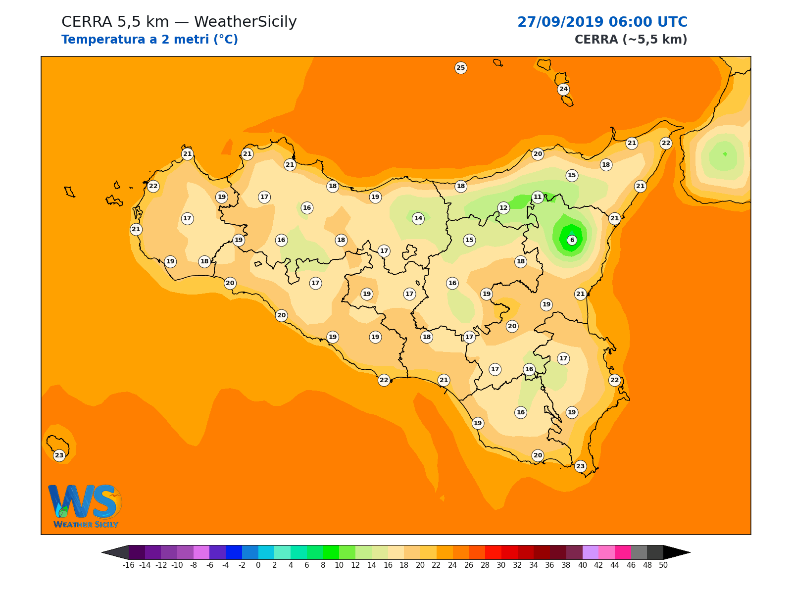Temperatura a 2 metri · 2019092706
