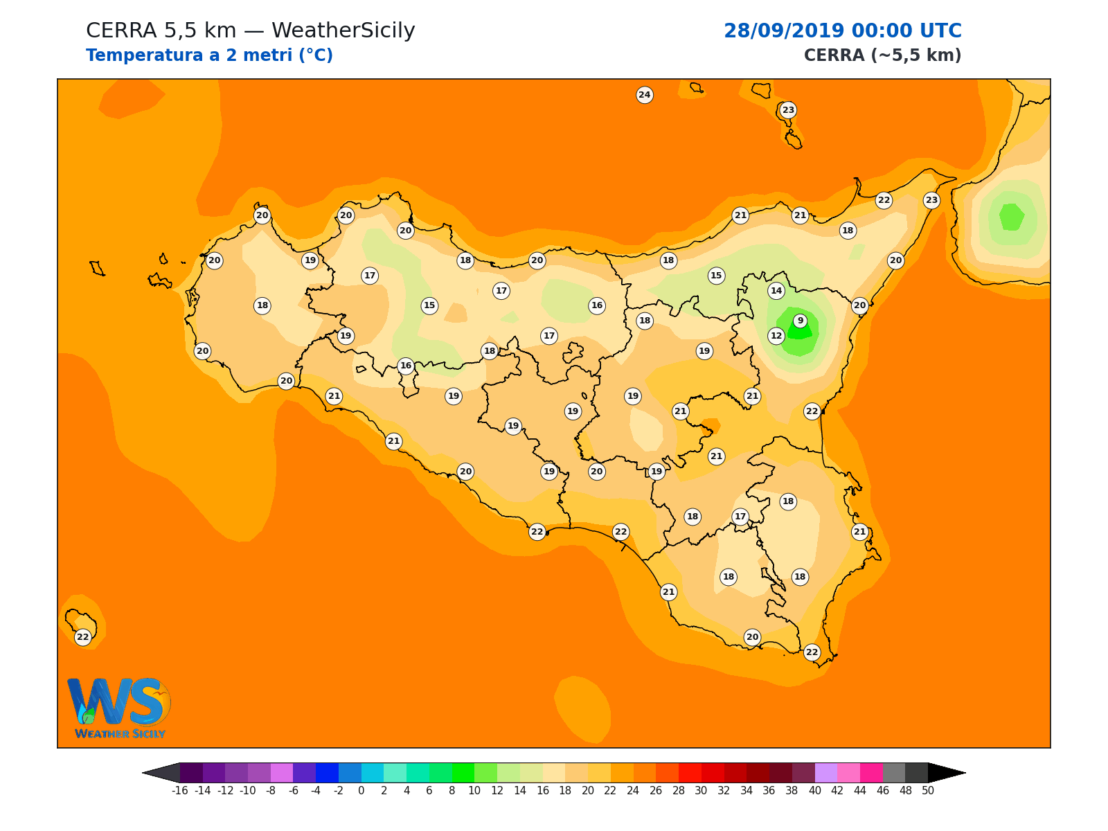 Temperatura a 2 metri · 2019092800