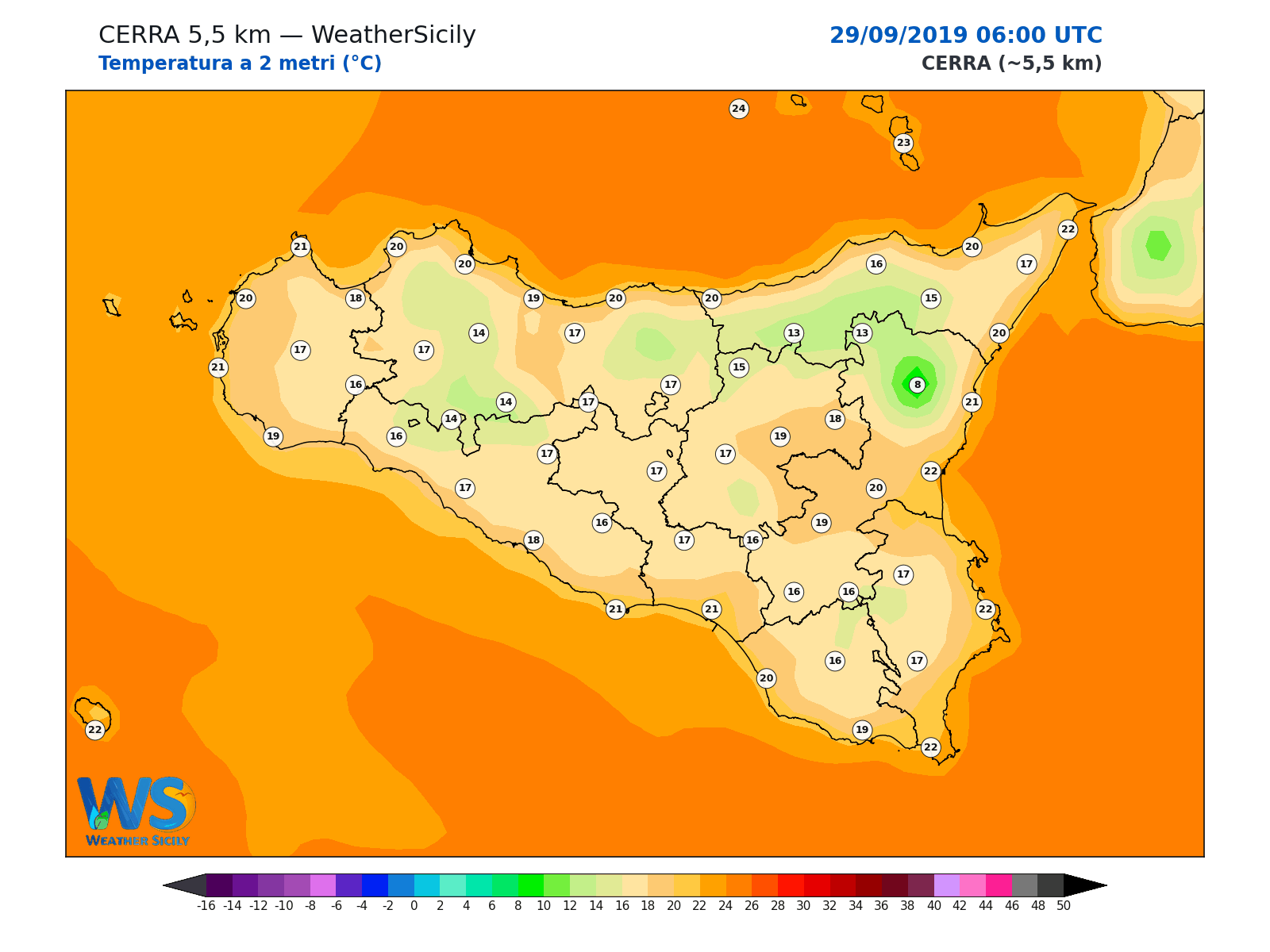 Temperatura a 2 metri · 2019092906