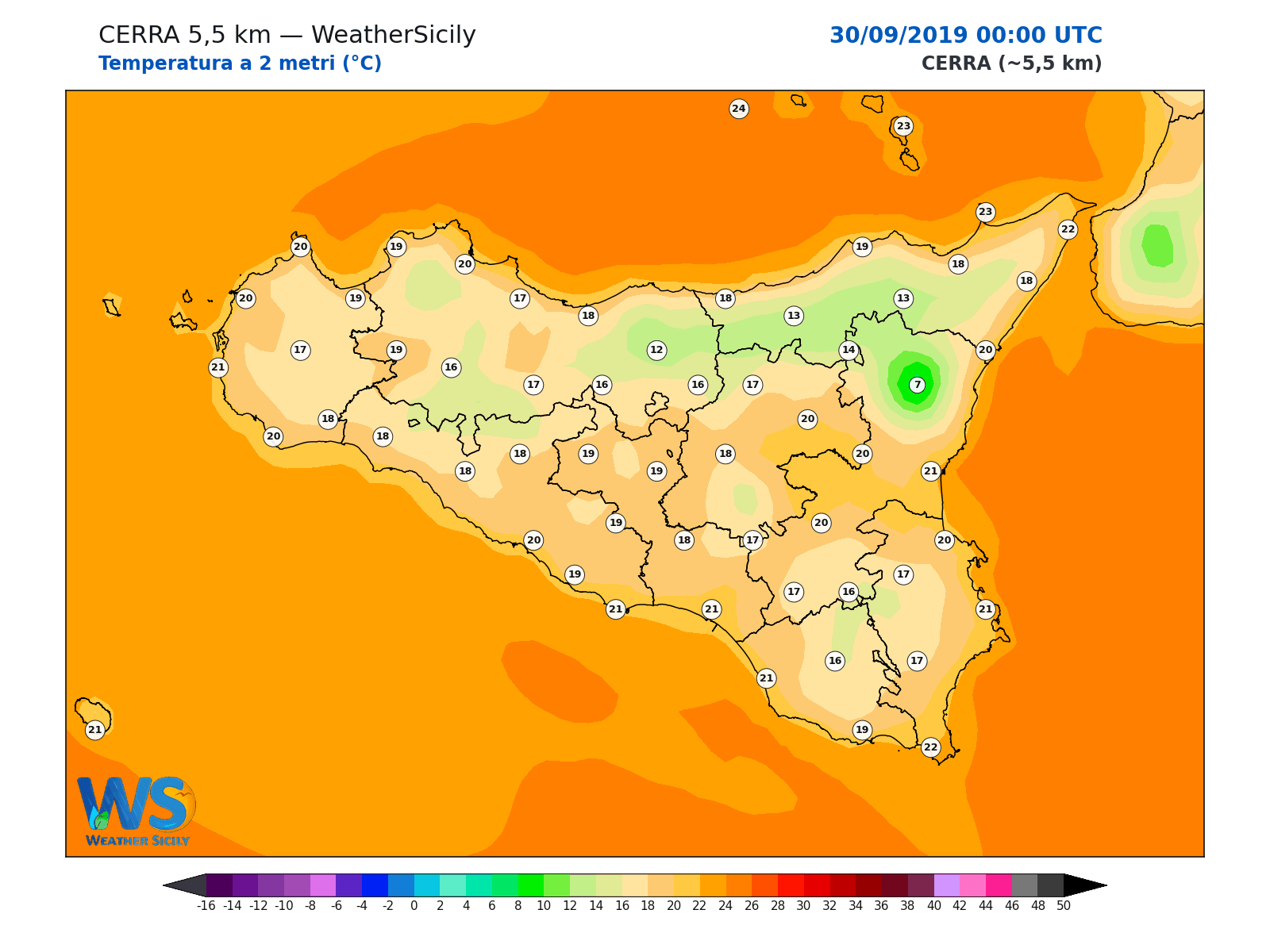 Temperatura a 2 metri · 2019093000