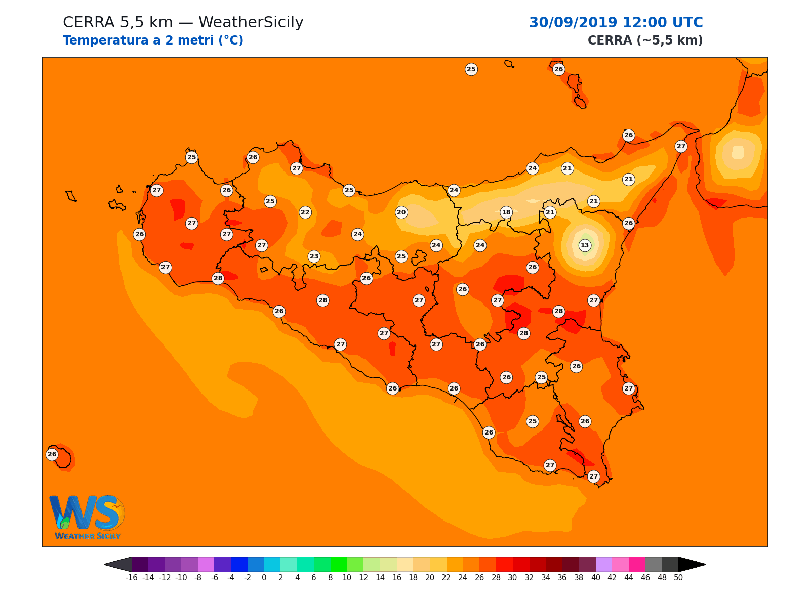 Temperatura a 2 metri · 2019093012