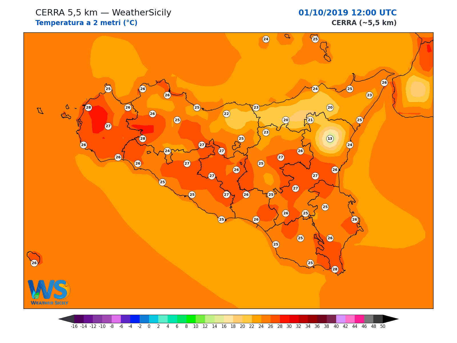 Temperatura a 2 metri · 2019100112