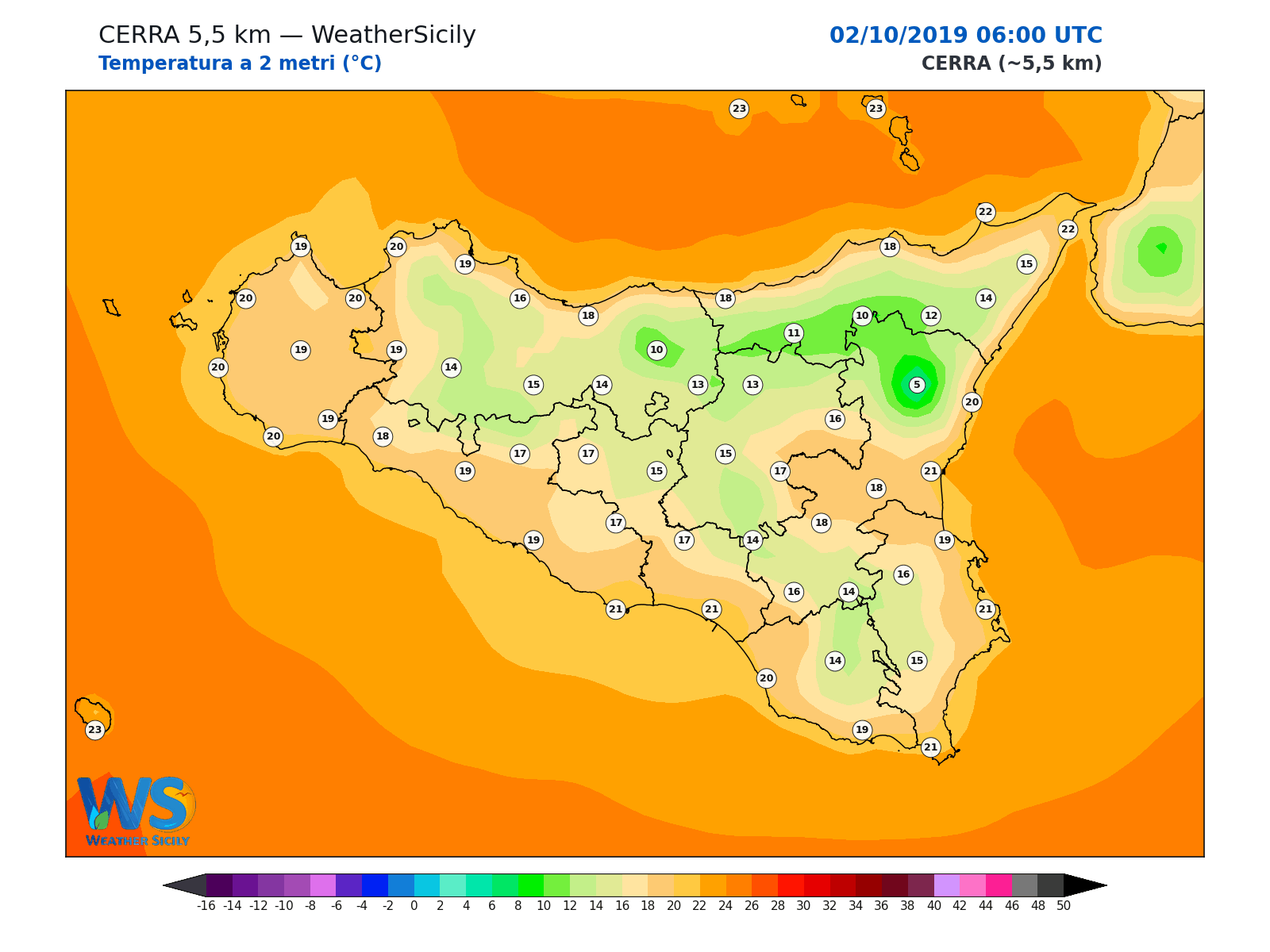 Temperatura a 2 metri · 2019100206