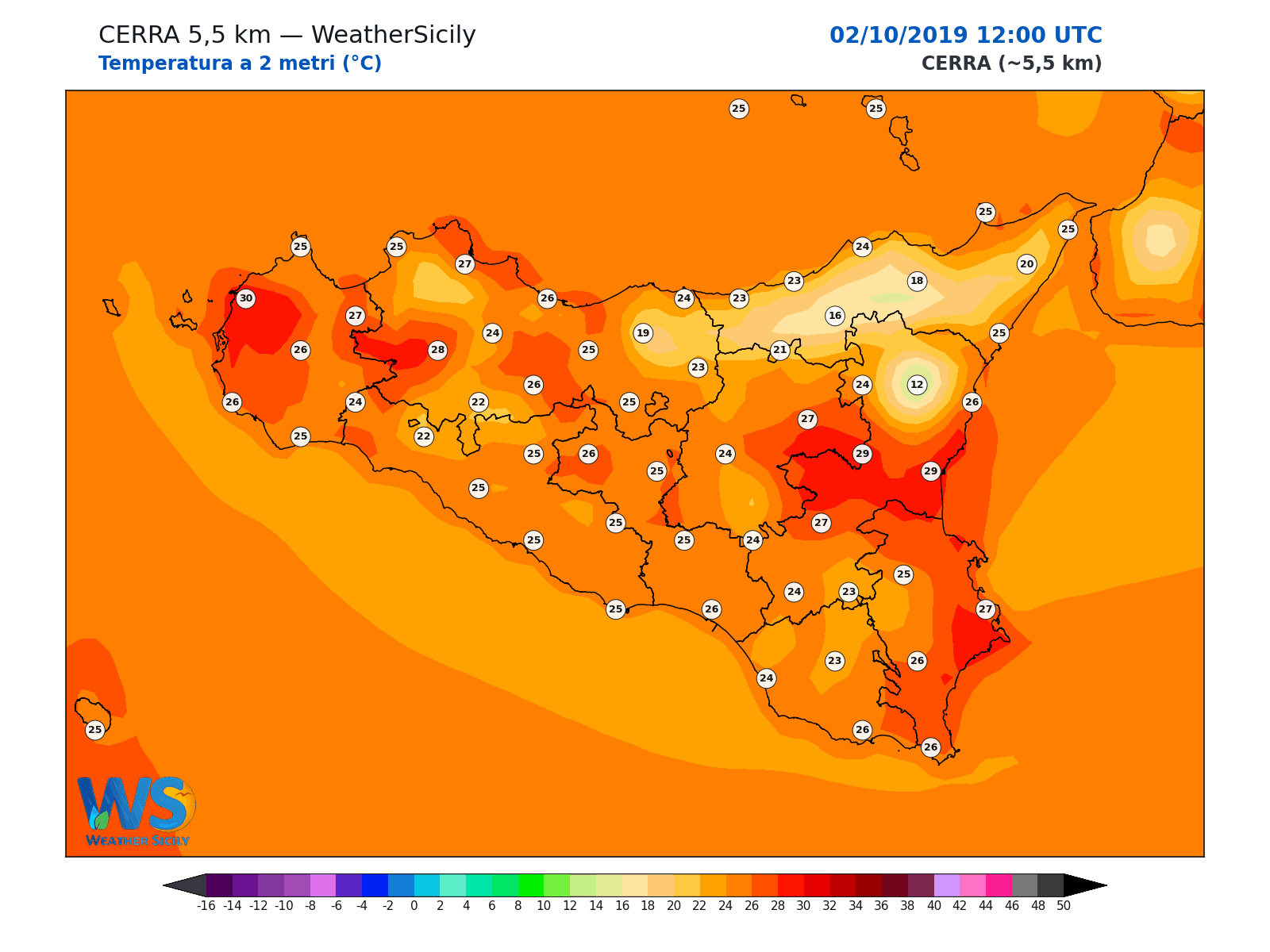 Temperatura a 2 metri · 2019100212