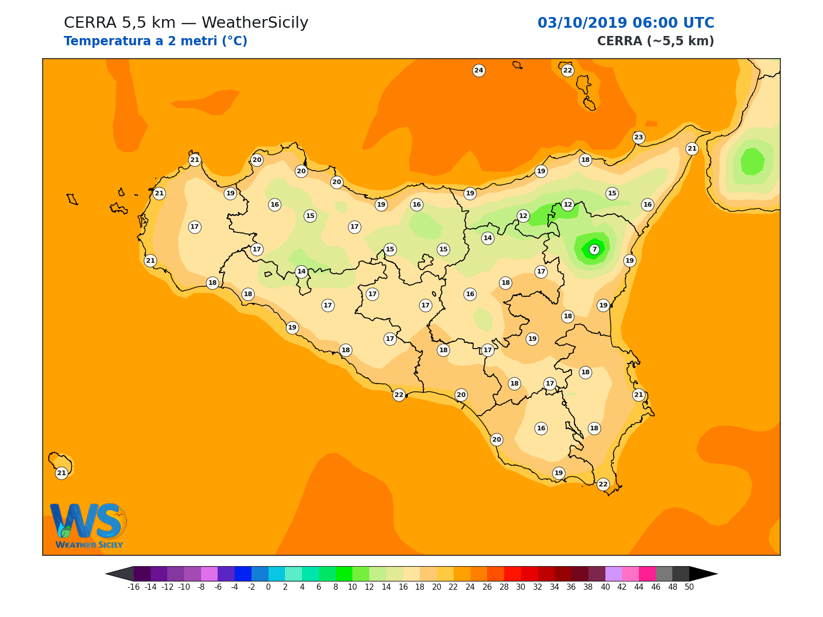 Temperatura a 2 metri · 2019100306